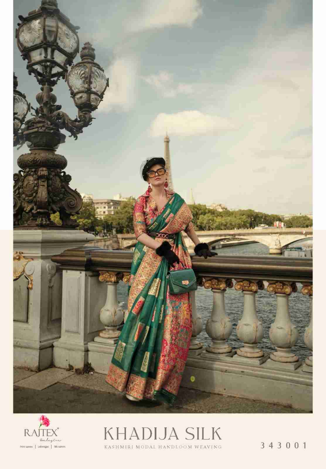 Khadija Silk By Raj Tex 343001 To 343010 Series Indian Traditional Wear Collection Beautiful Stylish Fancy Colorful Party Wear & Occasional Wear Handloom Silk Sarees At Wholesale Price