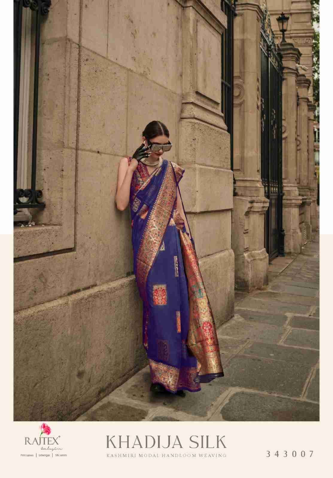 Khadija Silk By Raj Tex 343001 To 343010 Series Indian Traditional Wear Collection Beautiful Stylish Fancy Colorful Party Wear & Occasional Wear Handloom Silk Sarees At Wholesale Price