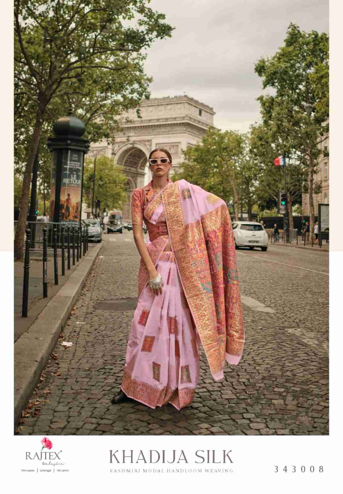 Khadija Silk By Raj Tex 343001 To 343010 Series Indian Traditional Wear Collection Beautiful Stylish Fancy Colorful Party Wear & Occasional Wear Handloom Silk Sarees At Wholesale Price