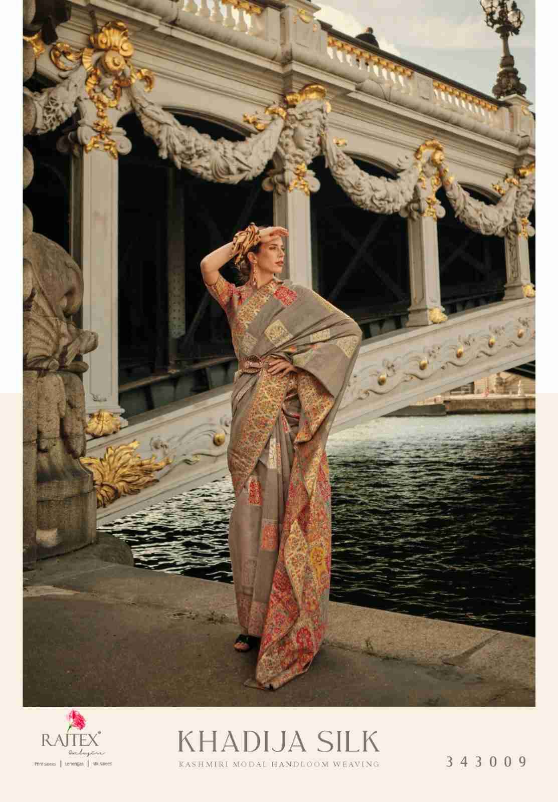 Khadija Silk By Raj Tex 343001 To 343010 Series Indian Traditional Wear Collection Beautiful Stylish Fancy Colorful Party Wear & Occasional Wear Handloom Silk Sarees At Wholesale Price