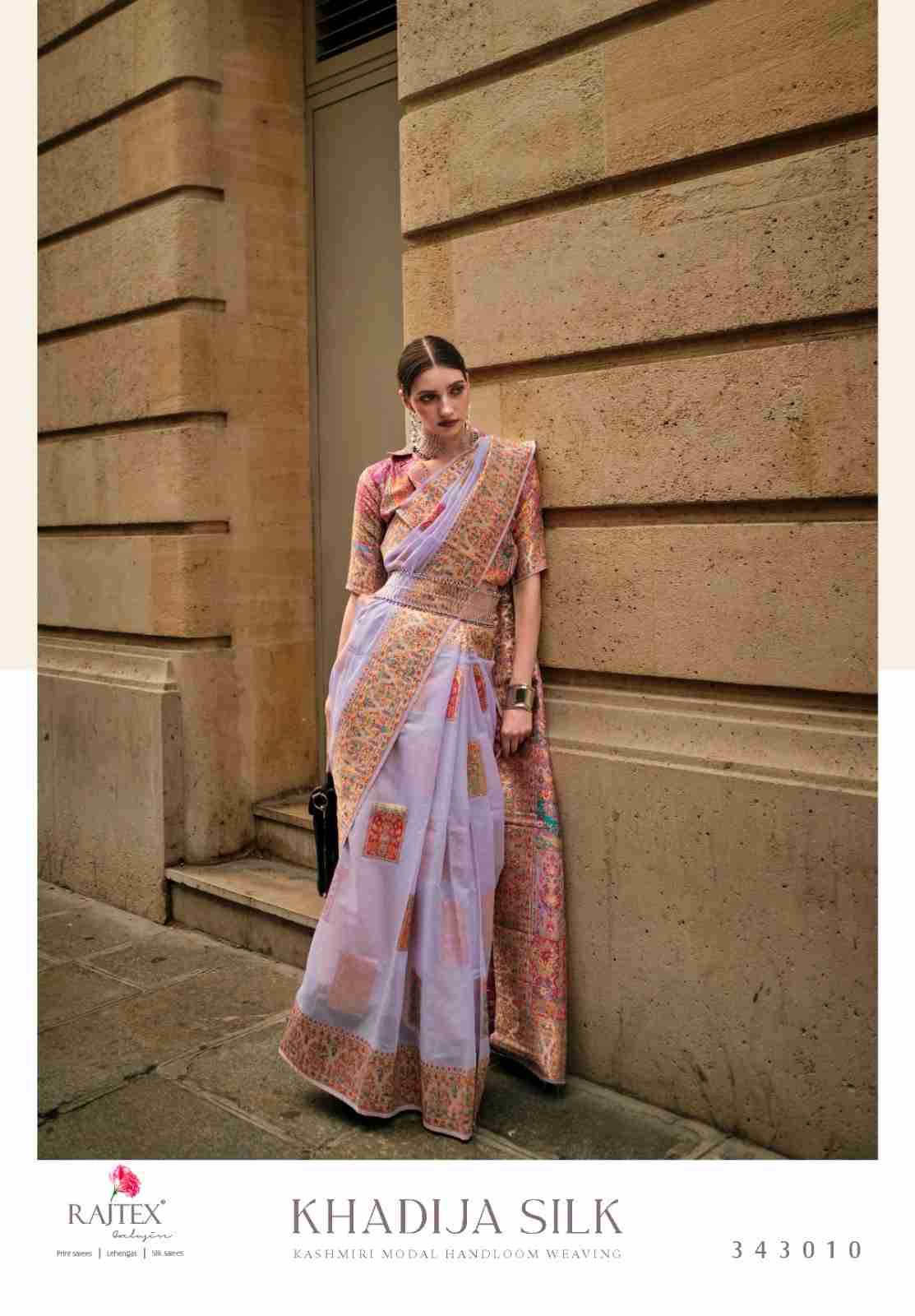 Khadija Silk By Raj Tex 343001 To 343010 Series Indian Traditional Wear Collection Beautiful Stylish Fancy Colorful Party Wear & Occasional Wear Handloom Silk Sarees At Wholesale Price