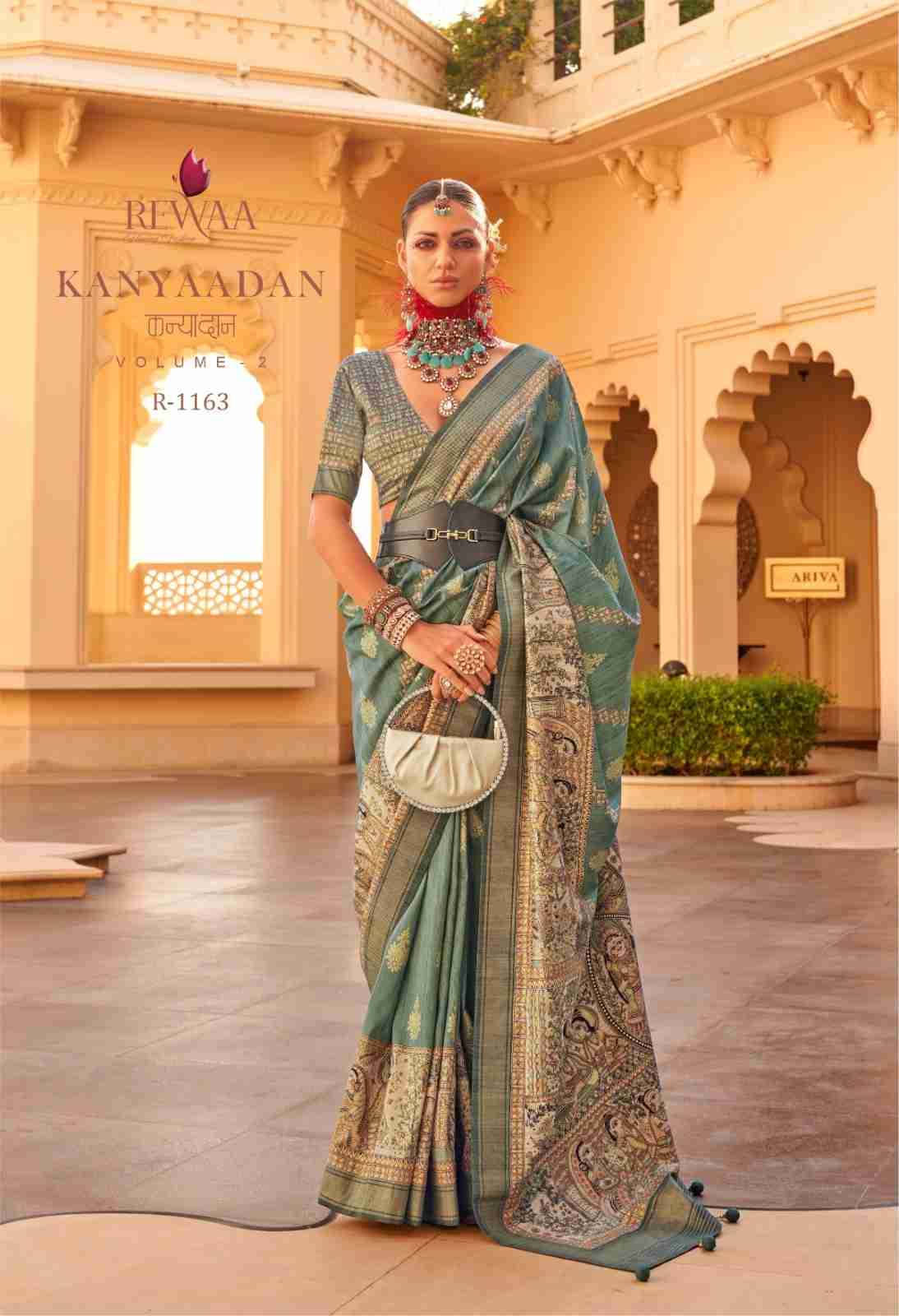 Kanyaadan Vol-2 By Rewaa 1156 To 1164 Series Indian Traditional Wear Collection Beautiful Stylish Fancy Colorful Party Wear & Occasional Wear Pure Silk Sarees At Wholesale Price