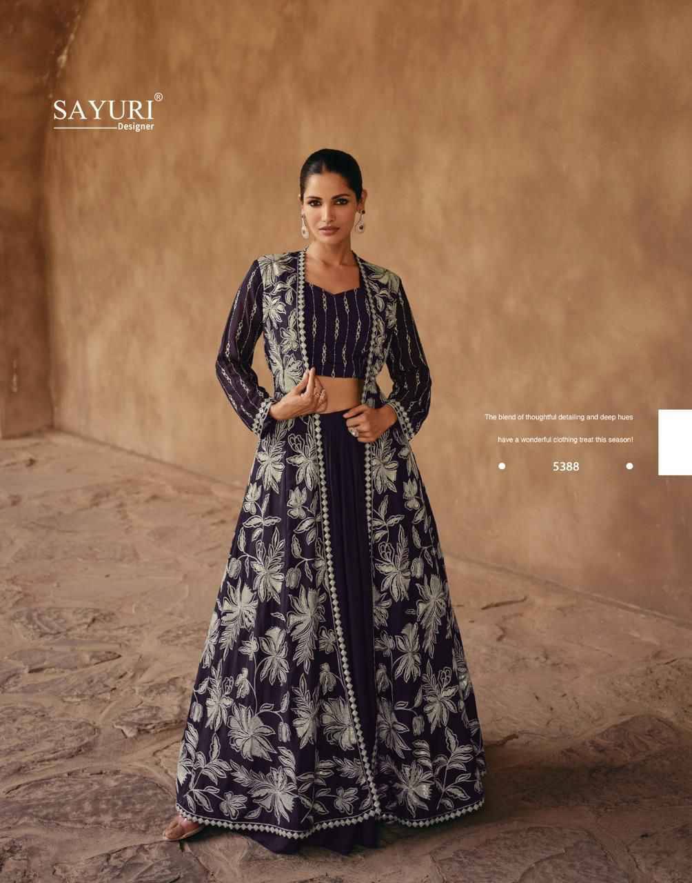 Jewel By Sayuri 5388 To 5390 Series Bridal Wear Collection Beautiful Stylish Colorful Fancy Party Wear & Occasional Wear Chinnon Silk/Georgette Lehengas At Wholesale Price