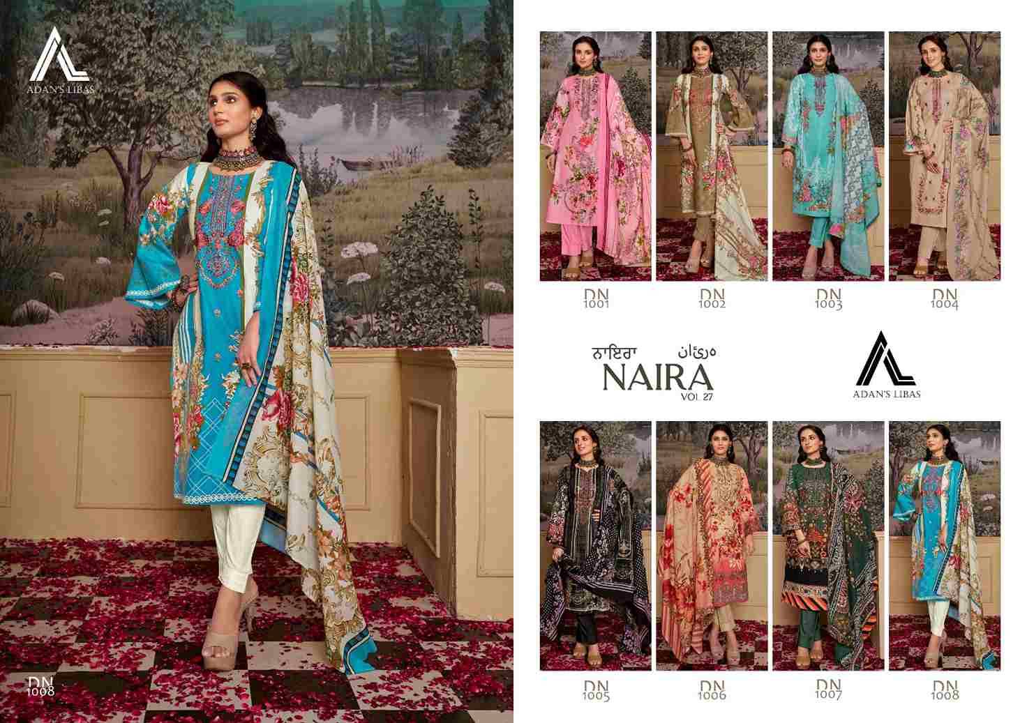 Naira Vol-27 By Adans Libas 1001 To 1008 Series Beautiful Festive Suits Stylish Fancy Colorful Casual Wear & Ethnic Wear Pure Cotton Print Dresses At Wholesale Price