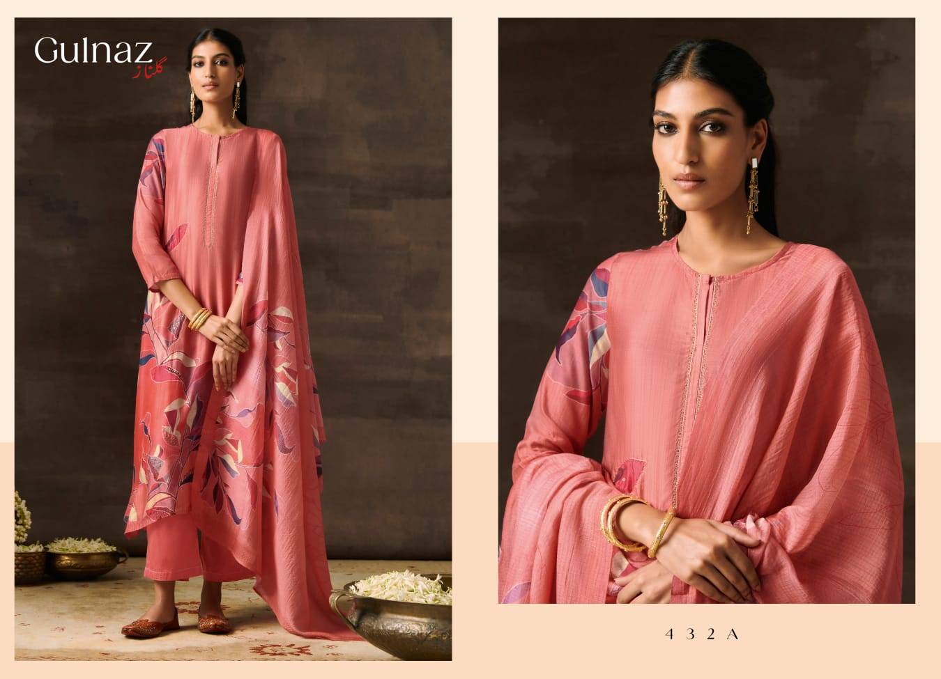 Gulnaz By Saadgi 432-A To 432-B Series Beautiful Stylish Festive Suits Fancy Colorful Casual Wear & Ethnic Wear & Ready To Wear Cotton Silk With Embroidery Dresses At Wholesale Price