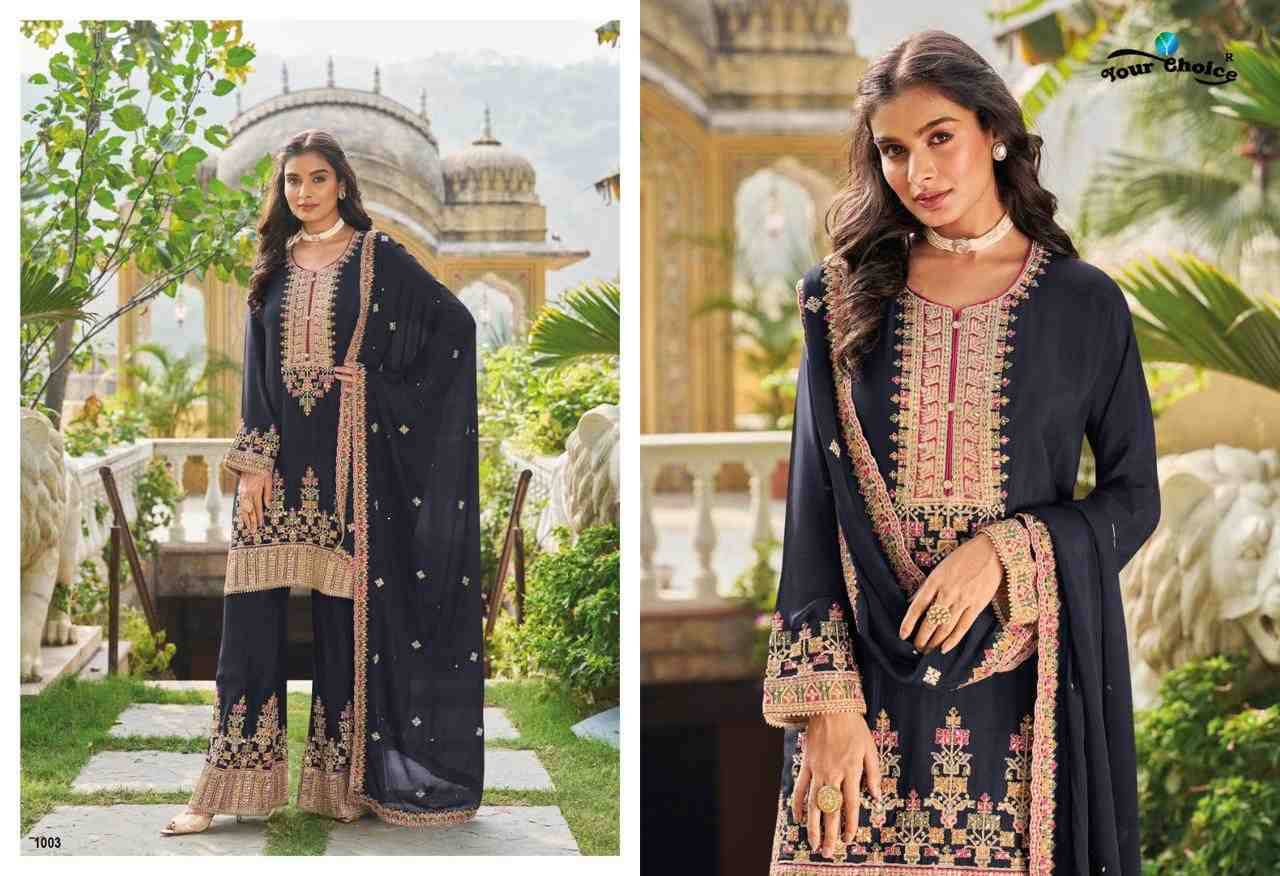 Preet By Your Choice 1001 To 1004 Series Beautiful Sharara Suits Colorful Stylish Fancy Casual Wear & Ethnic Wear Heavy Chinnon Dresses At Wholesale Price