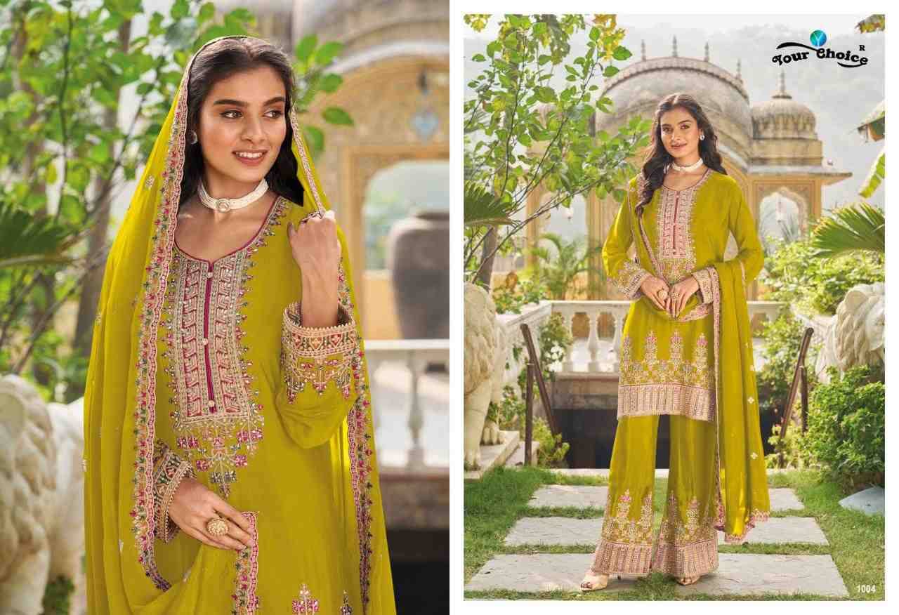 Preet By Your Choice 1001 To 1004 Series Beautiful Sharara Suits Colorful Stylish Fancy Casual Wear & Ethnic Wear Heavy Chinnon Dresses At Wholesale Price