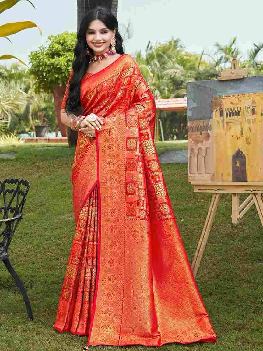 Vaibhavi Silk Vol-3 By Sangam Prints 1001 To 1004 Series Indian Traditional Wear Collection Beautiful Stylish Fancy Colorful Party Wear & Occasional Wear Kanjivaram Silk Print Sarees At Wholesale Price