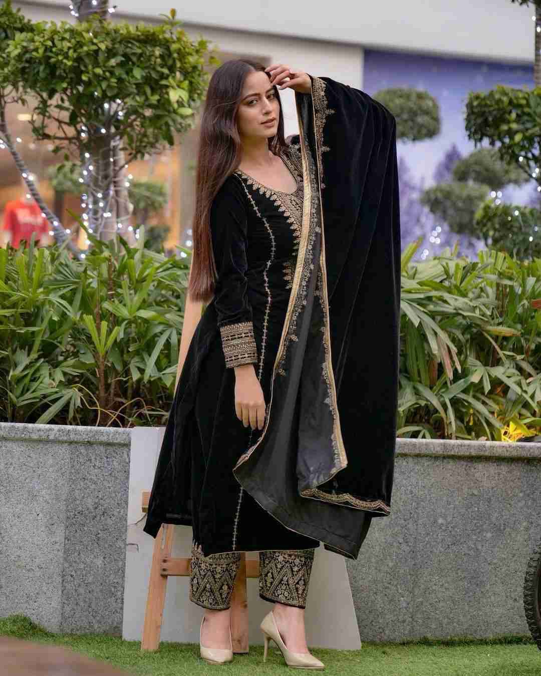 L-1768 By Fashid Wholesale Beautiful Festive Suits Colorful Stylish Fancy Casual Wear & Ethnic Wear Viscose Velvet Embroidered Dresses At Wholesale Price