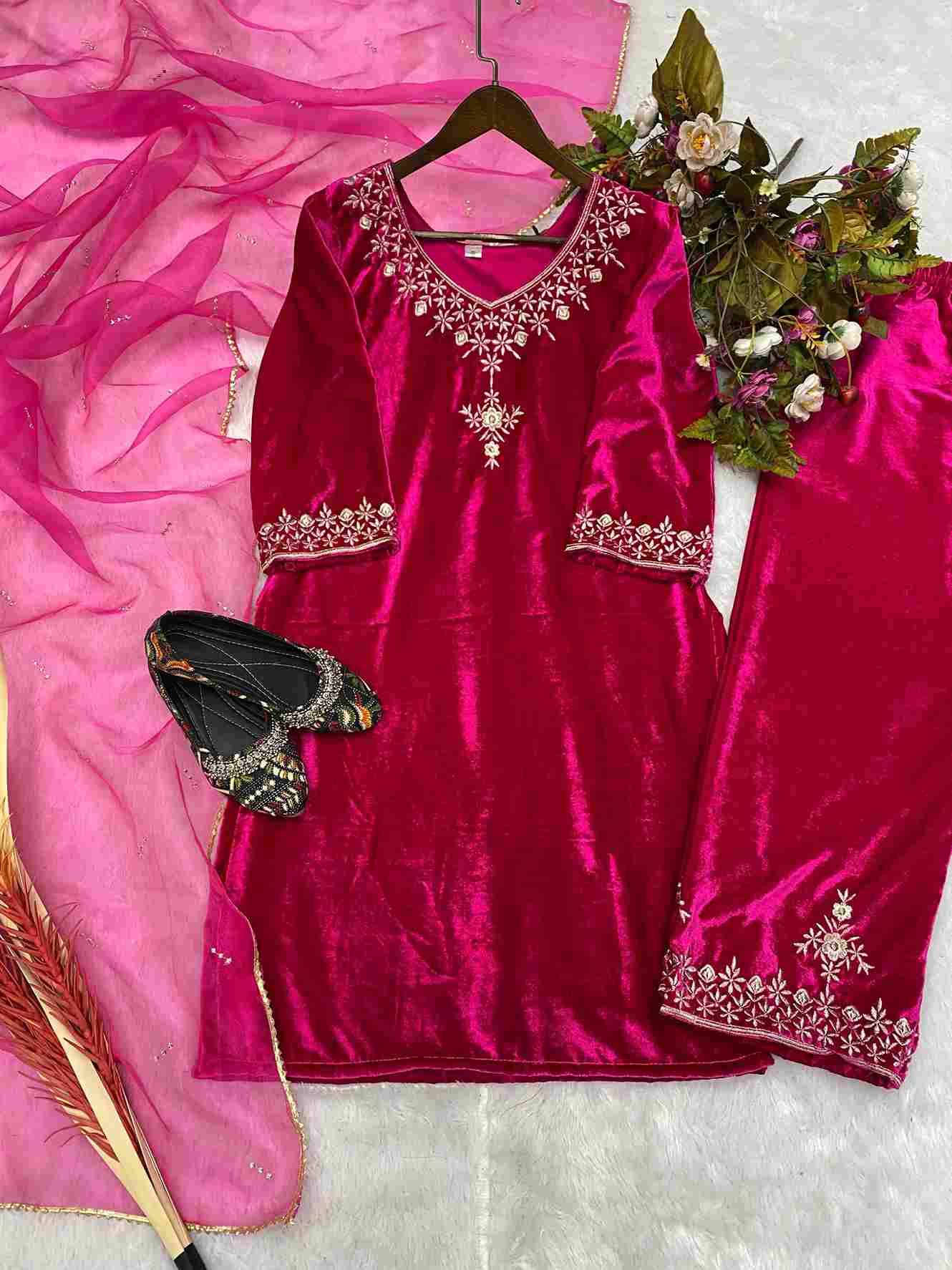L-1785 By Fashid Wholesale Beautiful Festive Suits Colorful Stylish Fancy Casual Wear & Ethnic Wear Viscose Velvet Embroidered Dresses At Wholesale Price