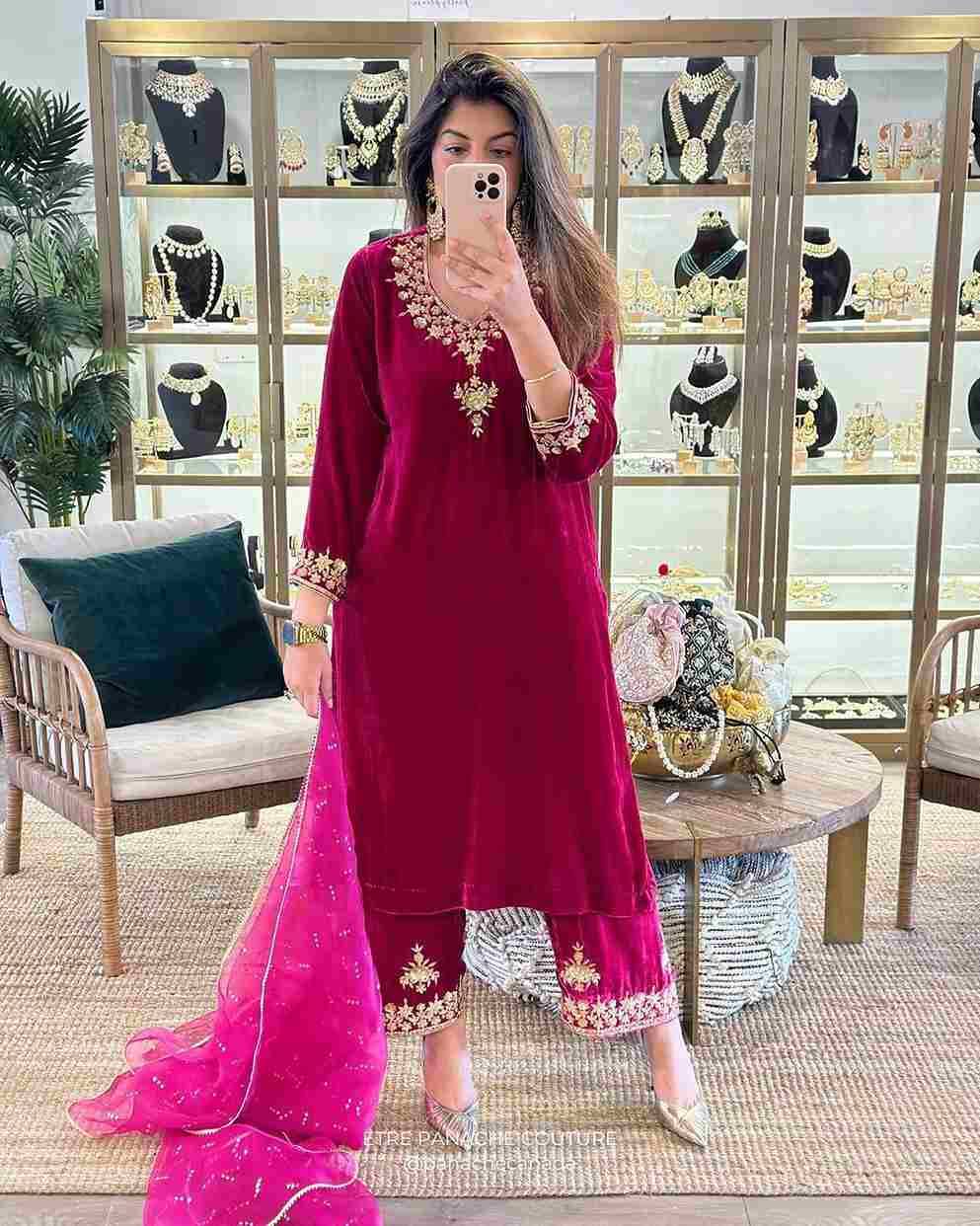 L-1785 By Fashid Wholesale Beautiful Festive Suits Colorful Stylish Fancy Casual Wear & Ethnic Wear Viscose Velvet Embroidered Dresses At Wholesale Price