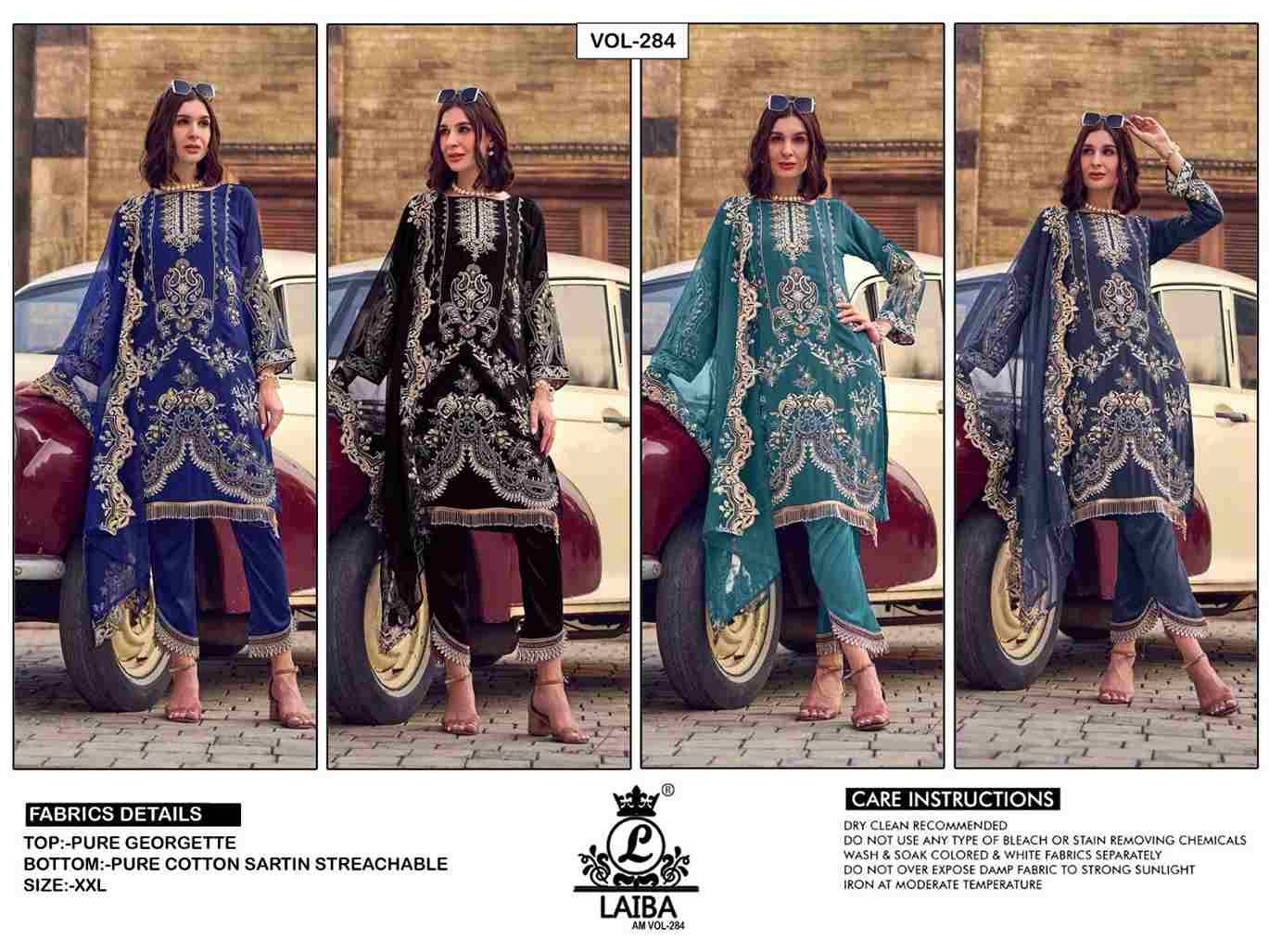 AM Vol-284 By Laiba 284-A To 284-D Series Beautiful Pakistani Suits Colorful Stylish Fancy Casual Wear & Ethnic Wear Pure Georgette Dresses At Wholesale Price