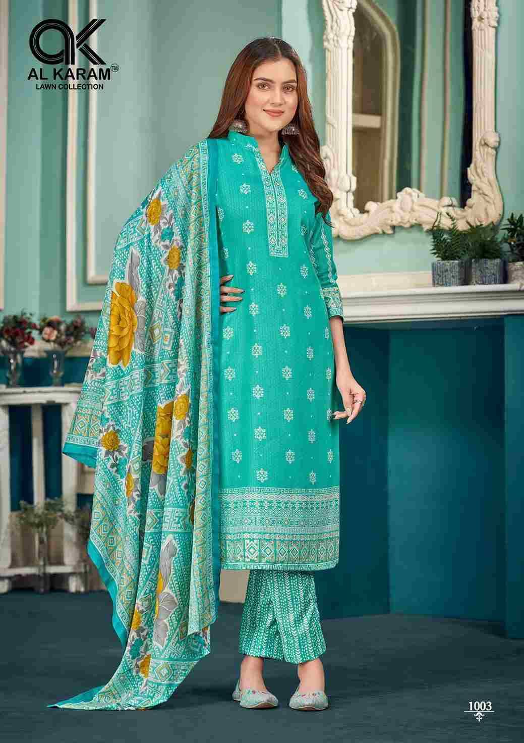 Zulekha By Al Karam Lawn Collection 1001 To 1010 Series Beautiful Stylish Fancy Colorful Casual Wear & Ethnic Wear Collection Pure Cotton Printed Dresses At Wholesale Price