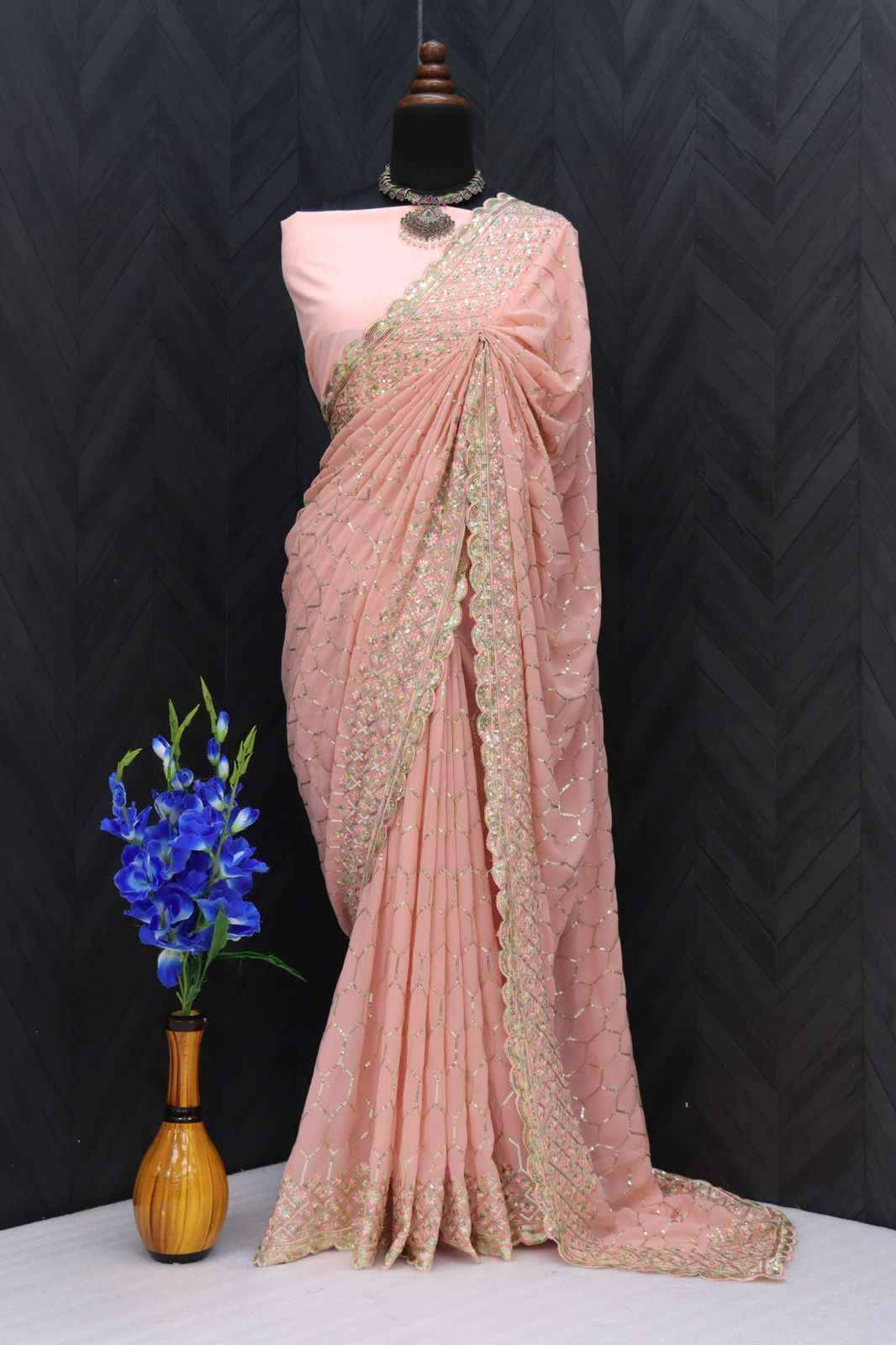 Vyoma By Fashid Wholesale 01 To 06 Series Indian Traditional Wear Collection Beautiful Stylish Fancy Colorful Party Wear & Occasional Wear Faux Georgette Sarees At Wholesale Price