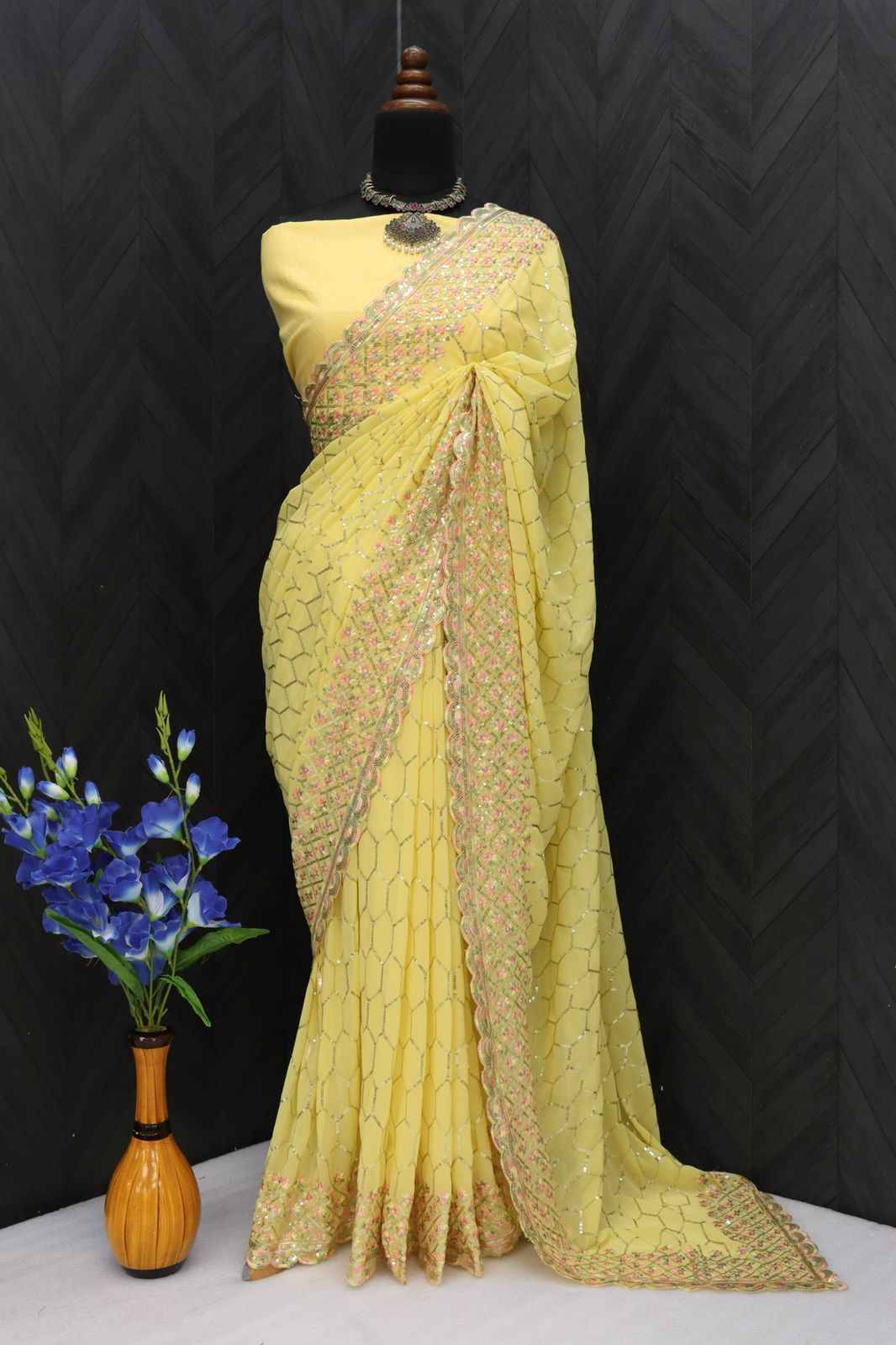 Vyoma By Fashid Wholesale 01 To 06 Series Indian Traditional Wear Collection Beautiful Stylish Fancy Colorful Party Wear & Occasional Wear Faux Georgette Sarees At Wholesale Price