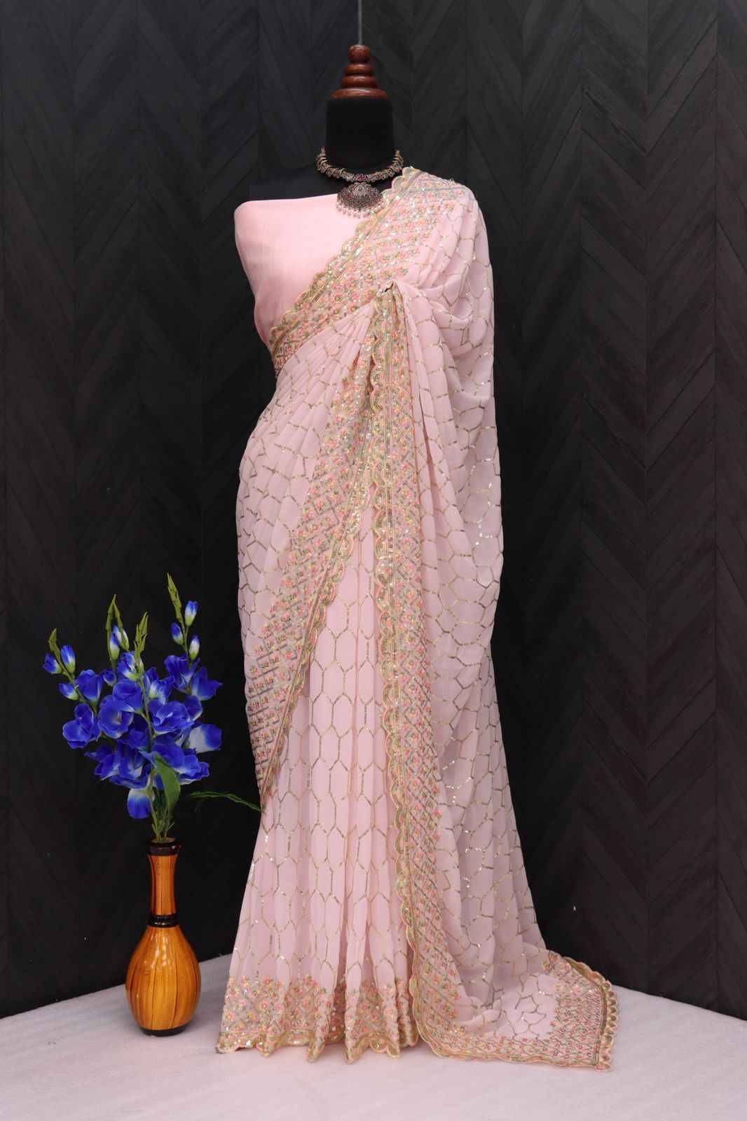 Vyoma By Fashid Wholesale 01 To 06 Series Indian Traditional Wear Collection Beautiful Stylish Fancy Colorful Party Wear & Occasional Wear Faux Georgette Sarees At Wholesale Price