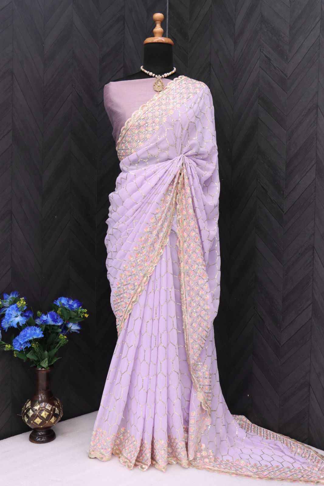 Vyoma By Fashid Wholesale 01 To 06 Series Indian Traditional Wear Collection Beautiful Stylish Fancy Colorful Party Wear & Occasional Wear Faux Georgette Sarees At Wholesale Price