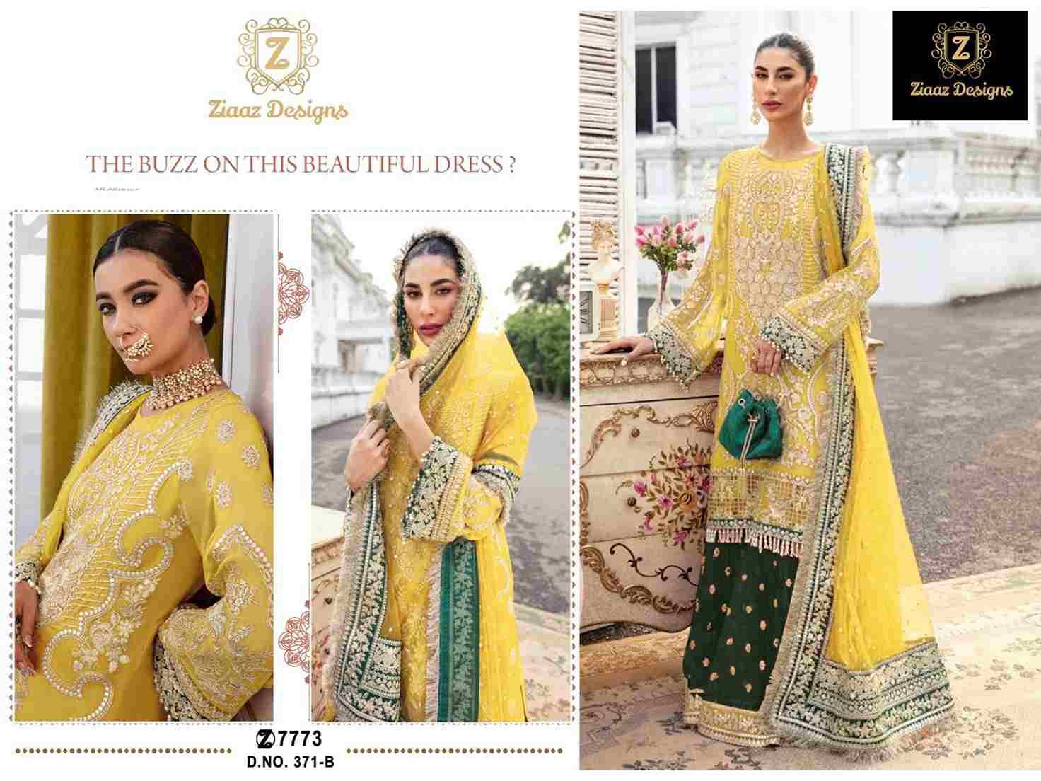 Ziaaz Designs Hit Design 371-B By Ziaaz Designs Beautiful Stylish Pakistani Suits Fancy Colorful Casual Wear & Ethnic Wear & Ready To Wear Heavy Georgette Embroidered Dresses At Wholesale Price