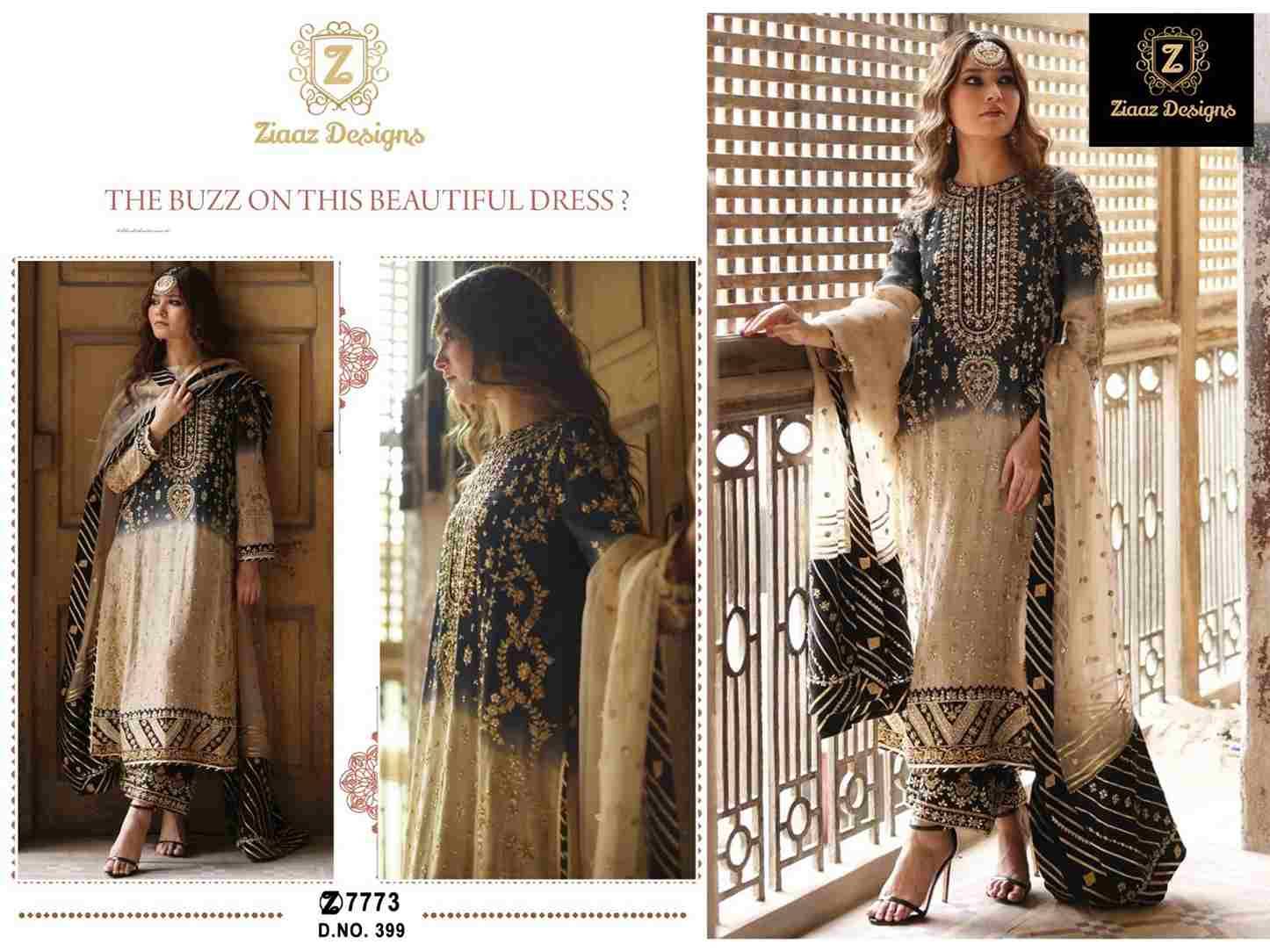 Ziaaz Designs Hit Design 399 By Ziaaz Designs Beautiful Stylish Pakistani Suits Fancy Colorful Casual Wear & Ethnic Wear & Ready To Wear Heavy Georgette Embroidered Dresses At Wholesale Price