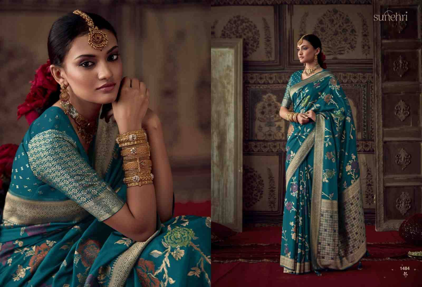 Roop Kala By Kimora Fashion 1482 To 1490 Series Indian Traditional Wear Collection Beautiful Stylish Fancy Colorful Party Wear & Occasional Wear Banarasi Crepe Sarees At Wholesale Price