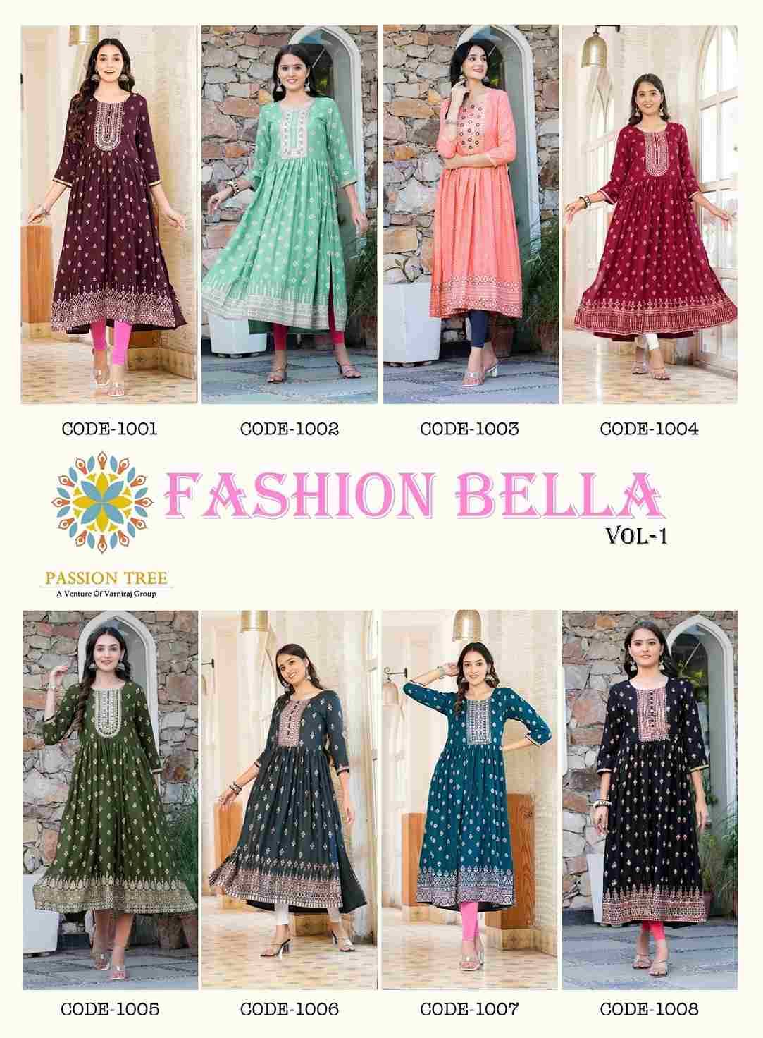 Fashion Bella Vol-1 By Passion Tree 1001 To 1008 Series Designer Festive Suits Collection Beautiful Stylish Fancy Colorful Party Wear & Occasional Wear Rayon Slub Kurtis At Wholesale Price