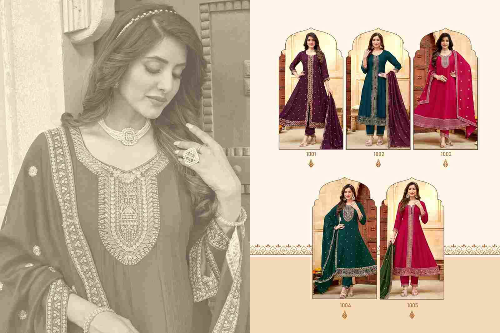 Sana By Khushi Fashion 1001 To 1005 Series Beautiful Summer Collection Suits Stylish Fancy Colorful Casual Wear & Ethnic Wear Vichitra Silk Dresses At Wholesale Price