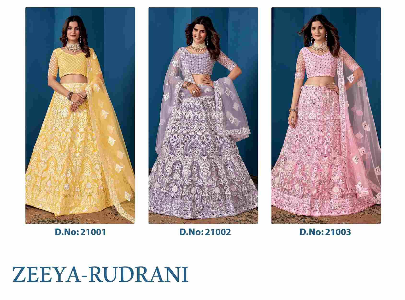 Rudrani By Zeeya 21001 To 21003 Series Festive Wear Collection Beautiful Stylish Colorful Fancy Party Wear & Occasional Wear Net Lehengas At Wholesale Price