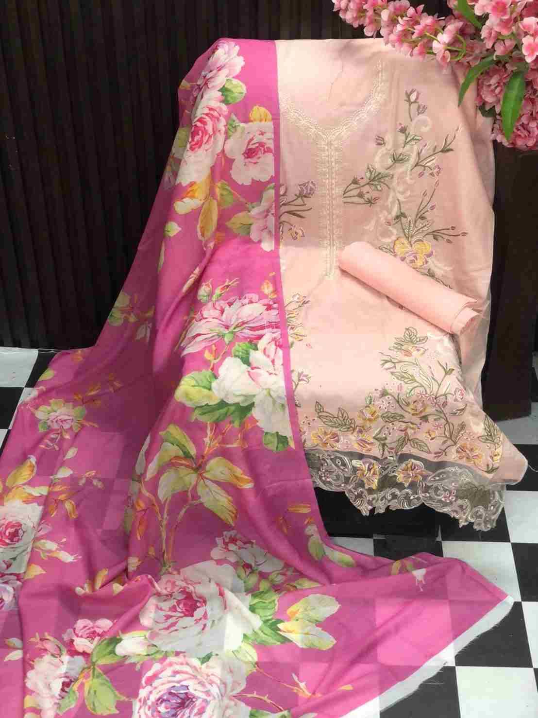 Mushq Hit Design 1001 By Saniya Trendz Beautiful Pakistani Suits Colorful Stylish Fancy Casual Wear & Ethnic Wear Cotton Print With Embroidered Dresses At Wholesale Price