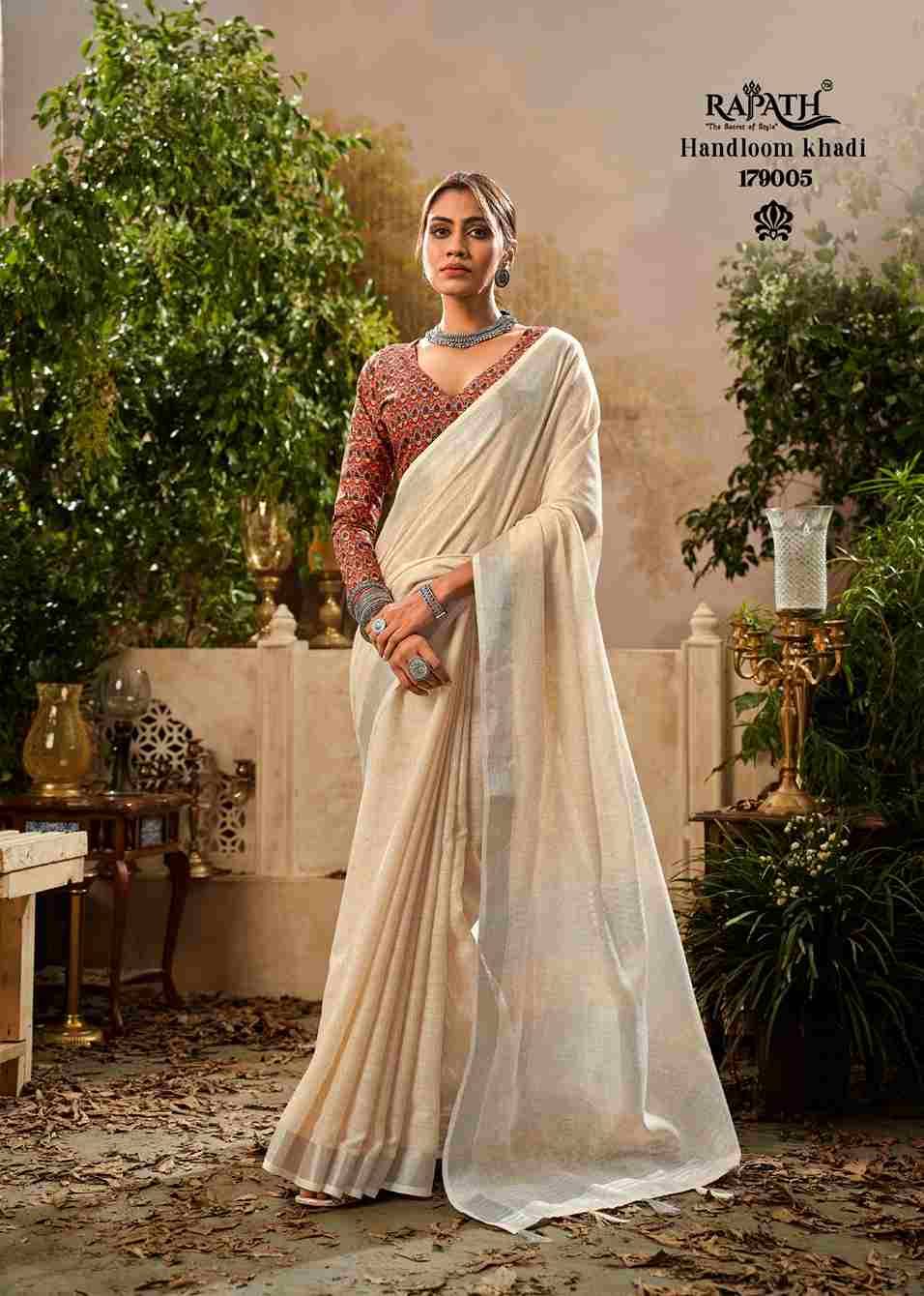 Hadnloom Khadi By Rajpath 179001 To 179006 Series Indian Traditional Wear Collection Beautiful Stylish Fancy Colorful Party Wear & Occasional Wear Pure Handloom Khadi Linen Sarees At Wholesale Price