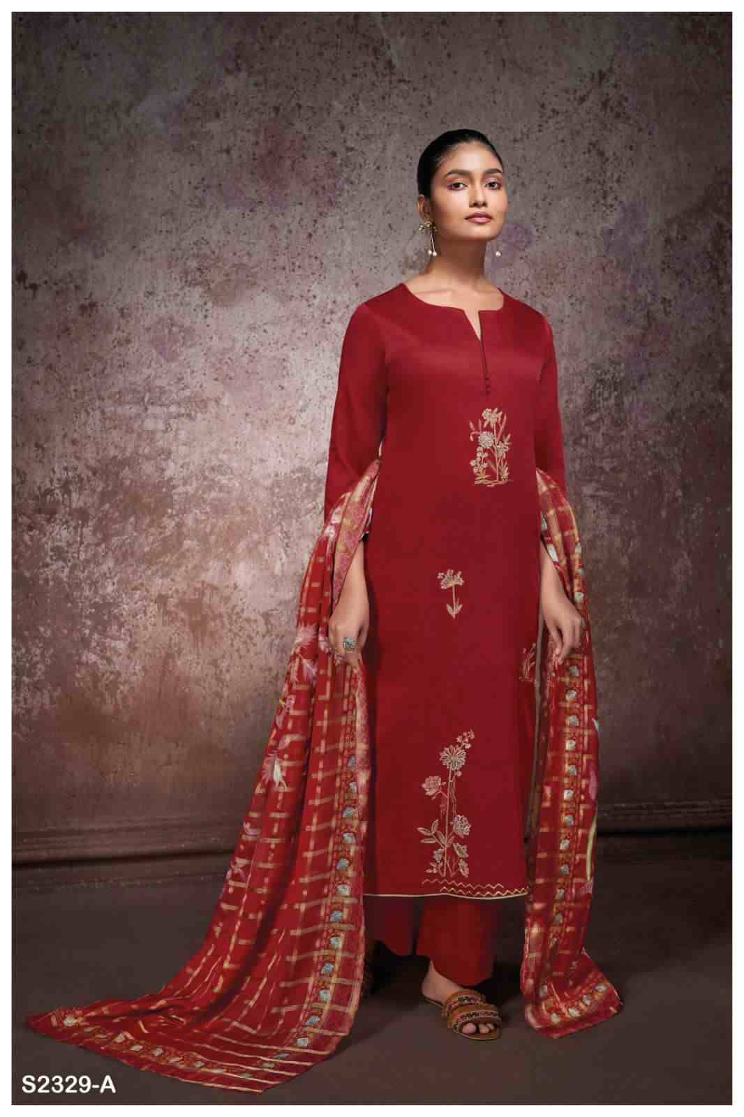 Saige-2329 By Ganga Fashion 2329-A To 2329-D Series Beautiful Festive Suits Colorful Stylish Fancy Casual Wear & Ethnic Wear Cotton Silk Dresses At Wholesale Price