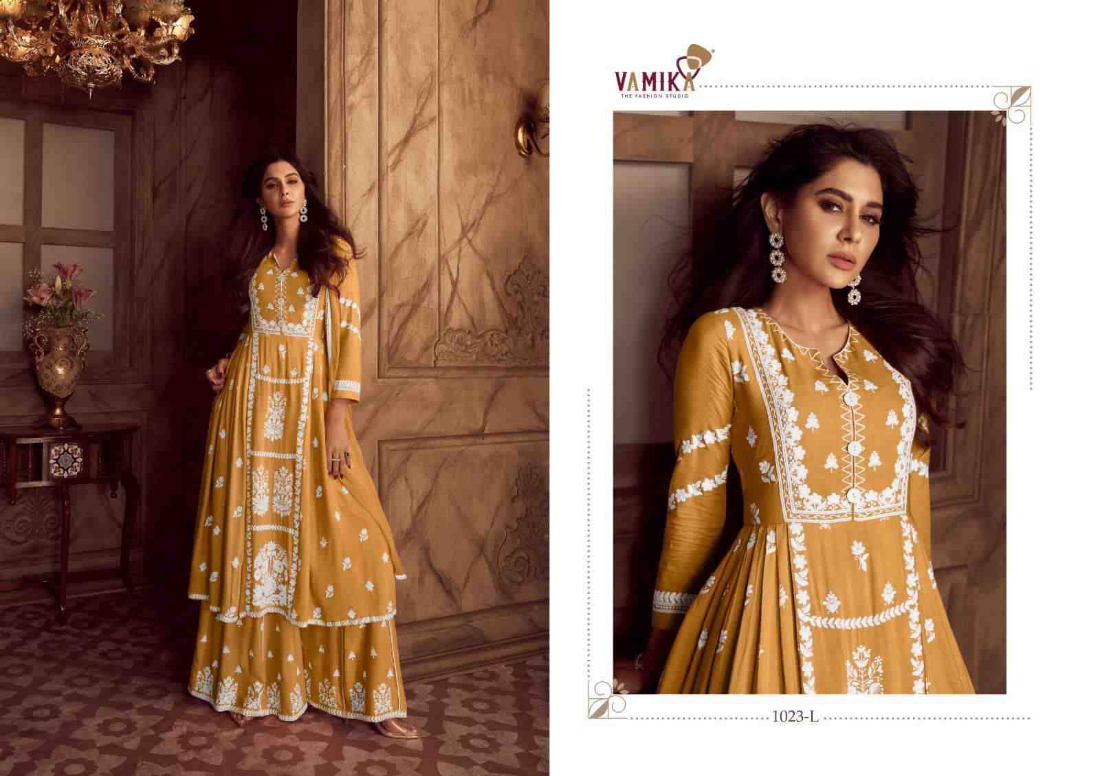 Lakhnawi Vol-4 Super Hit By Vamika 1023-K To 1023-O Series Beautiful Stylish Suits Fancy Colorful Casual Wear & Ethnic Wear & Ready To Wear Heavy Rayon Dresses At Wholesale Price