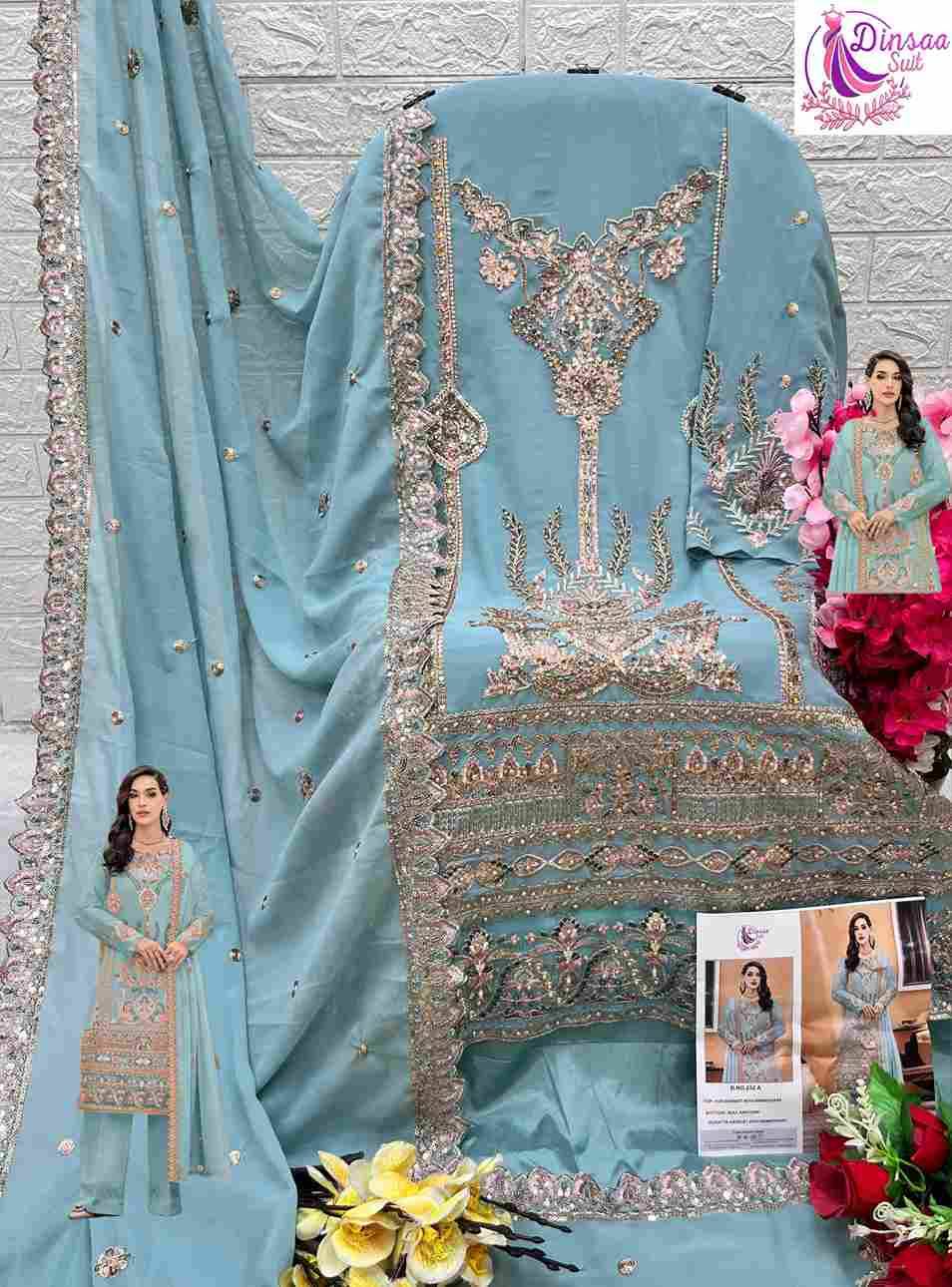 Dinsaa Hit Design 232 Colours By Dinsaa Suits 232-A To 232-D Series Designer Pakistani Suits Beautiful Stylish Fancy Colorful Party Wear & Occasional Wear Heavy Georgette Dresses At Wholesale Price