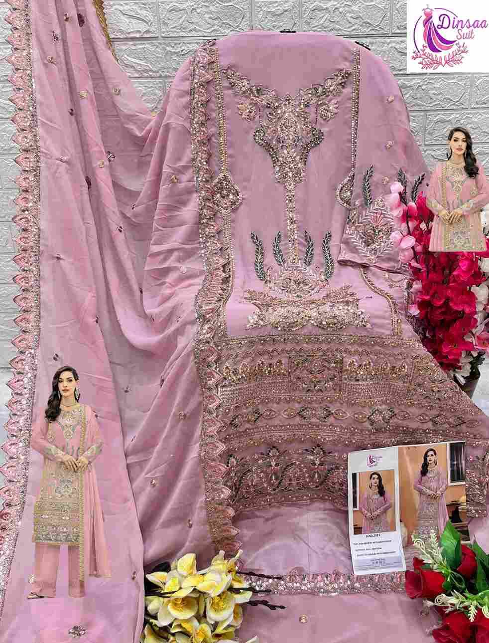Dinsaa Hit Design 232 Colours By Dinsaa Suits 232-A To 232-D Series Designer Pakistani Suits Beautiful Stylish Fancy Colorful Party Wear & Occasional Wear Heavy Georgette Dresses At Wholesale Price