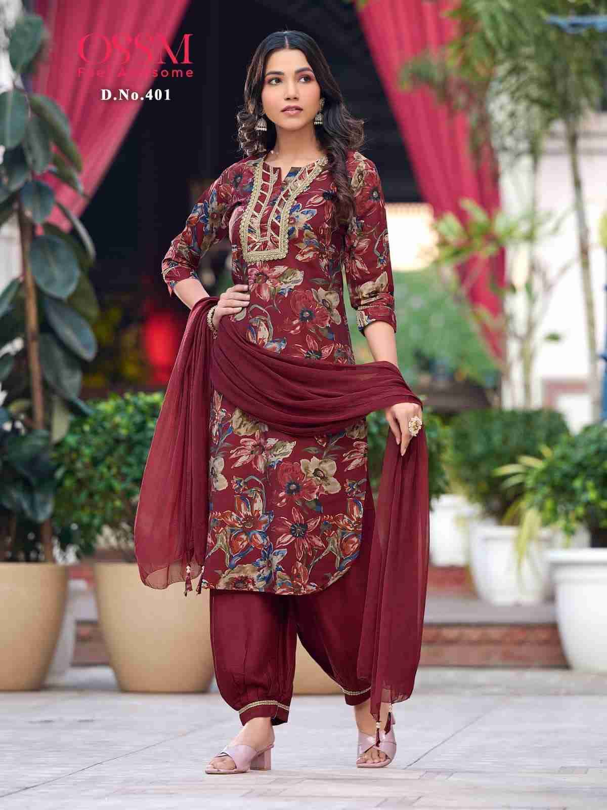 Afghani Vol-4 By Ossm 401 To 406 Series Designer Festive Suits Beautiful Stylish Fancy Colorful Party Wear & Occasional Wear Modal Chanderi Dresses At Wholesale Price