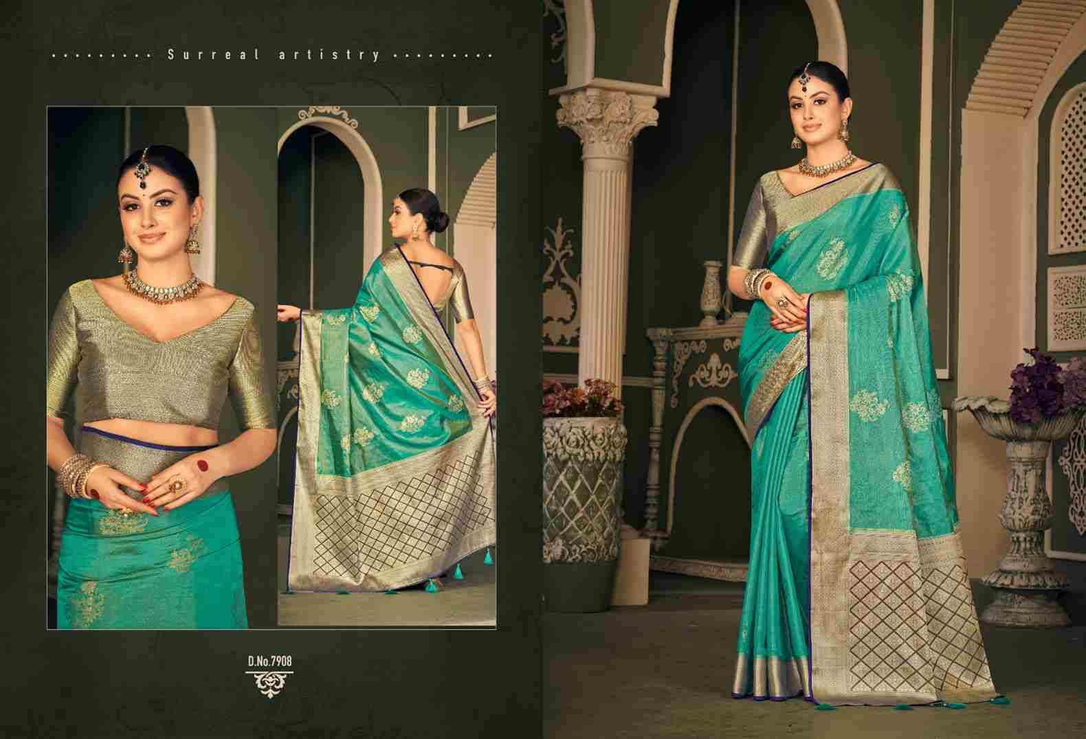 Trisha Royal By Pankh Creation 7901 To 7909 Series Indian Traditional Wear Collection Beautiful Stylish Fancy Colorful Party Wear & Occasional Wear Tissue Silk Sarees At Wholesale Price