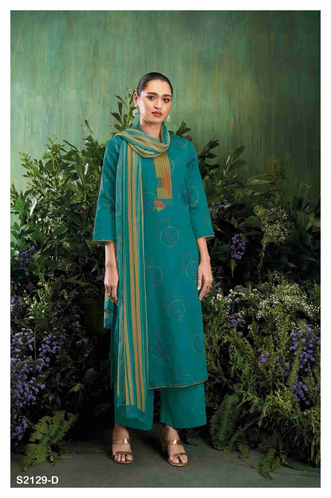 Carista-2129 By Ganga Fashion 2129-A To 2129-D Series Beautiful Festive Suits Colorful Stylish Fancy Casual Wear & Ethnic Wear Premium Cotton Silk Dresses At Wholesale Price
