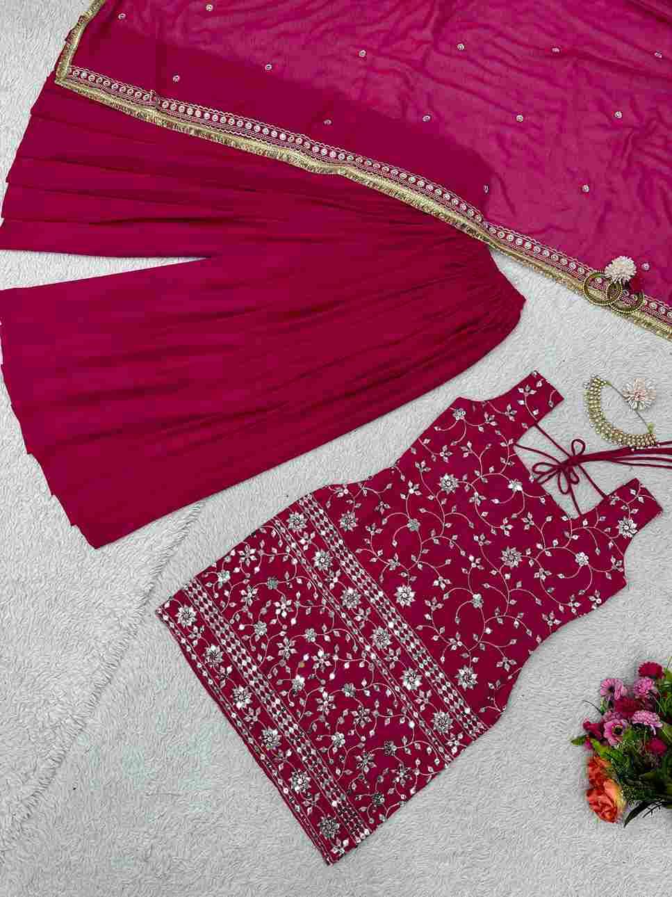 5643 By Fashid Wholesale Beautiful Sharara Suits Colorful Stylish Fancy Casual Wear & Ethnic Wear Faux Georgette Dresses At Wholesale Price