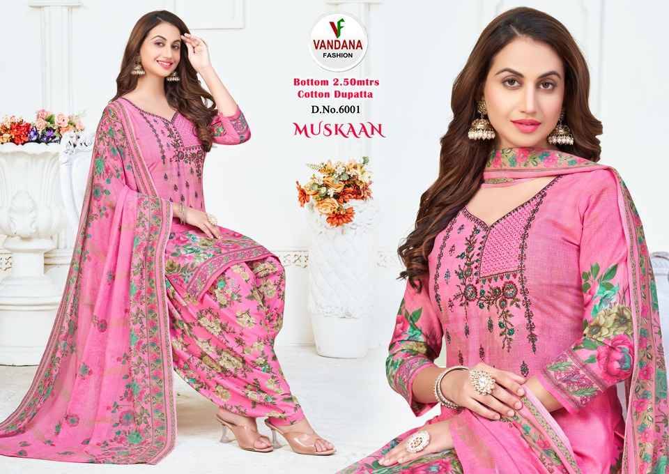 Muskaan Vol-6 By Vandana 6001 To 6012 Series Beautiful Stylish Festive Suits Fancy Colorful Casual Wear & Ethnic Wear & Ready To Wear Pure Cotton Dresses At Wholesale Price