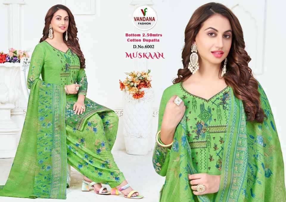 Muskaan Vol-6 By Vandana 6001 To 6012 Series Beautiful Stylish Festive Suits Fancy Colorful Casual Wear & Ethnic Wear & Ready To Wear Pure Cotton Dresses At Wholesale Price