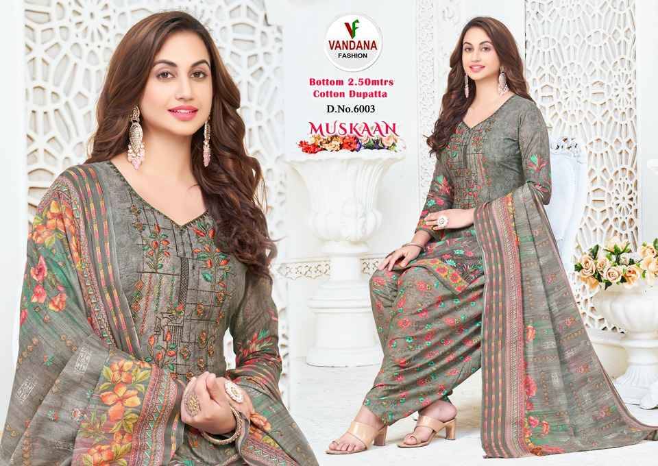 Muskaan Vol-6 By Vandana 6001 To 6012 Series Beautiful Stylish Festive Suits Fancy Colorful Casual Wear & Ethnic Wear & Ready To Wear Pure Cotton Dresses At Wholesale Price