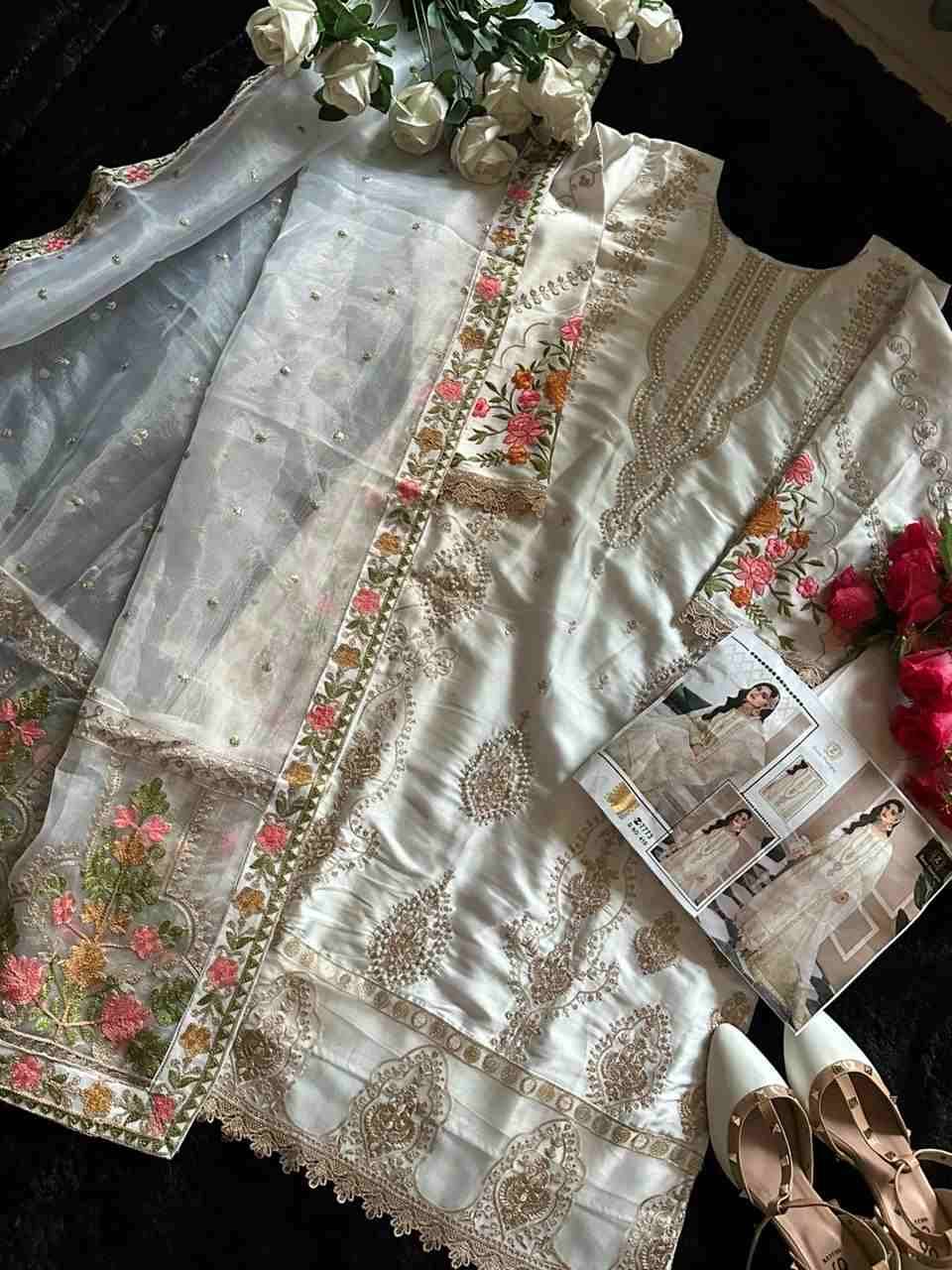 Ziaaz Designs Hit Design 410 By Ziaaz Designs Beautiful Stylish Pakistani Suits Fancy Colorful Casual Wear & Ethnic Wear & Ready To Wear Satin Silk Embroidered Dresses At Wholesale Price
