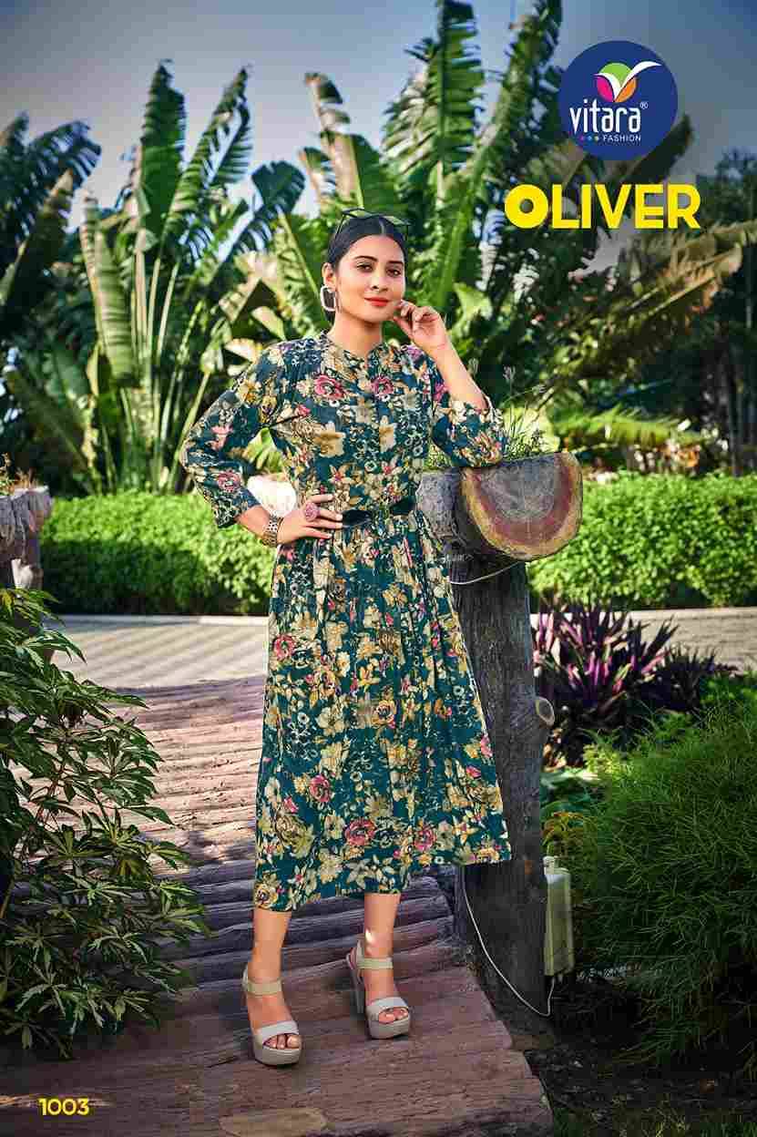 Oliver By Vitara 1001 To 1003 Series Designer Stylish Fancy Colorful Beautiful Party Wear & Ethnic Wear Collection Rayon Print Kurtis At Wholesale Price