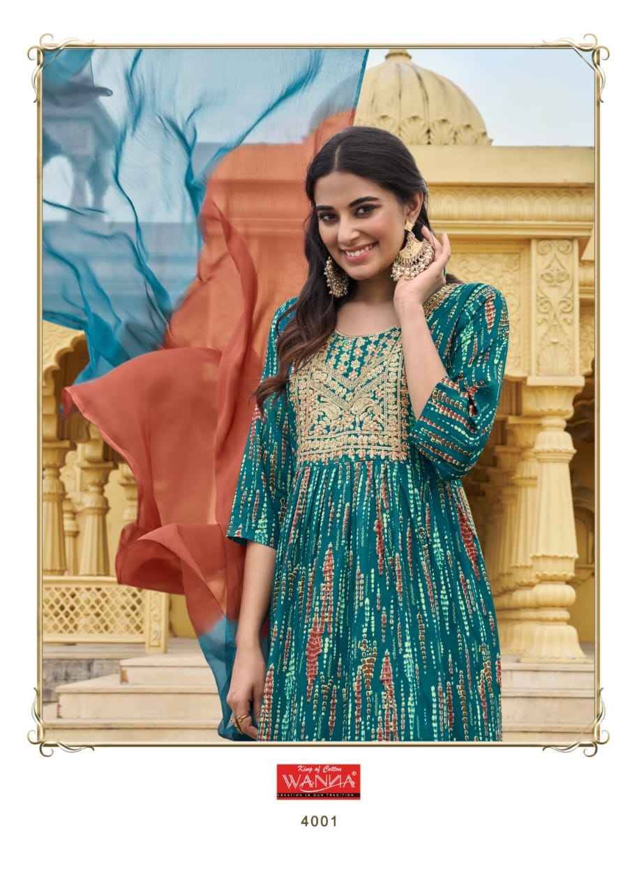 Kavya Vol-2 By Wanna 4001 To 4005 Series Beautiful Festive Suits Colorful Stylish Fancy Casual Wear & Ethnic Wear Rayon Print Dresses At Wholesale Price