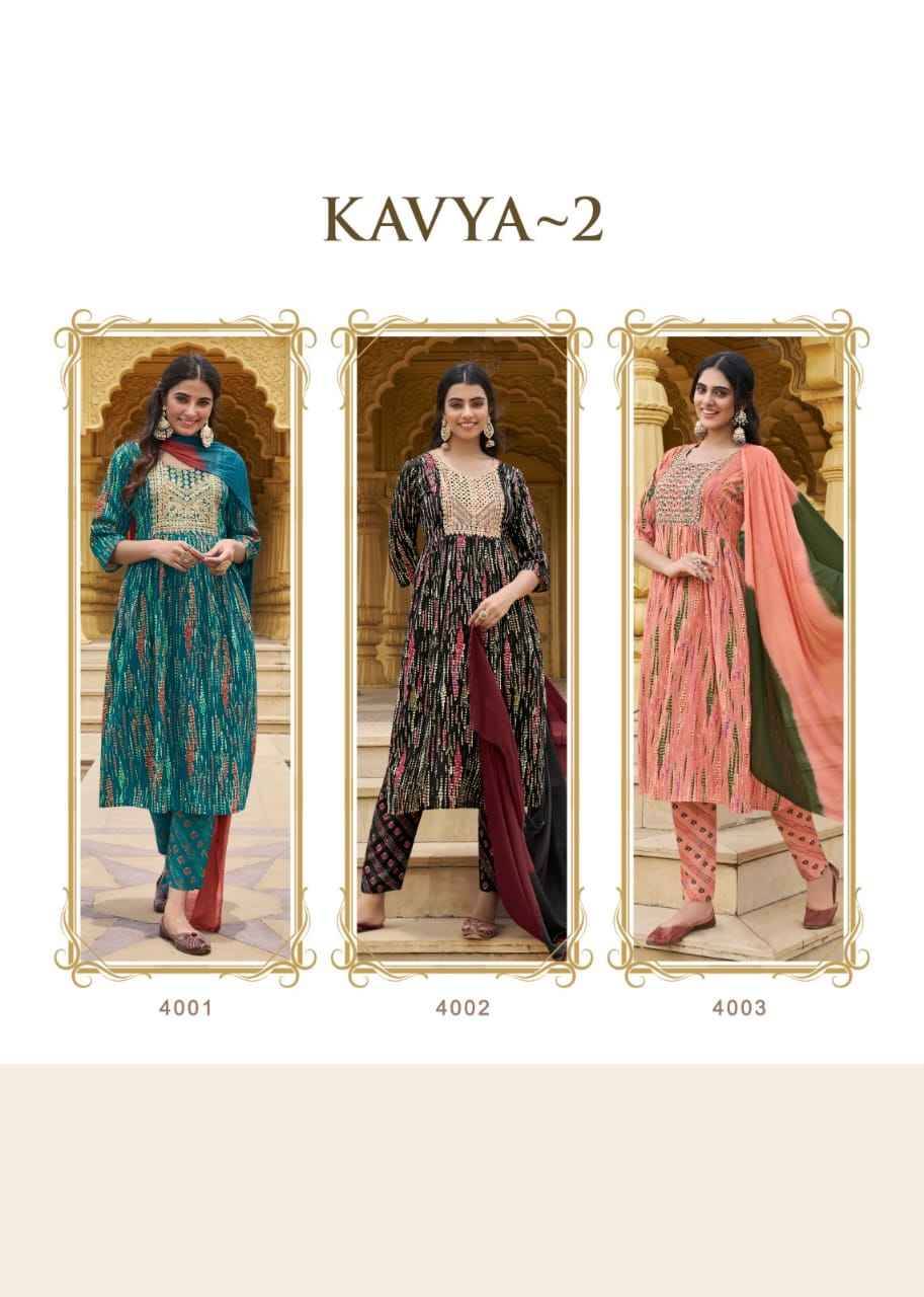 Kavya Vol-2 By Wanna 4001 To 4005 Series Beautiful Festive Suits Colorful Stylish Fancy Casual Wear & Ethnic Wear Rayon Print Dresses At Wholesale Price