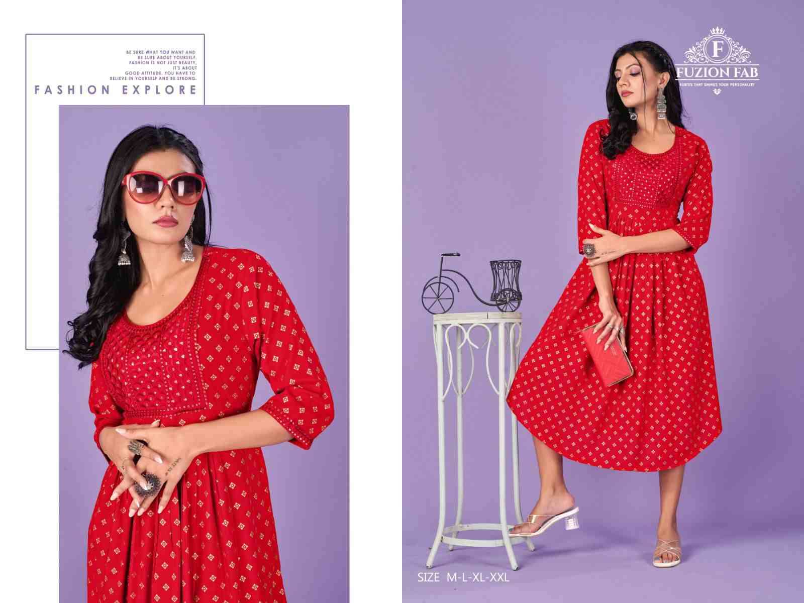 Coconut Vol-1 By Fuzion Hub 01 To 06 Series Designer Stylish Fancy Colorful Beautiful Party Wear & Ethnic Wear Collection Rayon Foil Kurtis At Wholesale Price