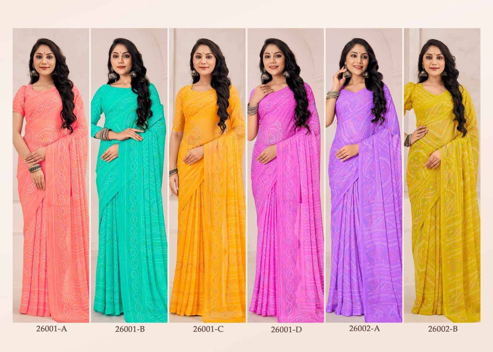 Star Chiffon Vol-130 By Ruchi Sarees 26001-A To 26003-D Series Indian Traditional Wear Collection Beautiful Stylish Fancy Colorful Party Wear & Occasional Wear Soft Chiffon Sarees At Wholesale Price