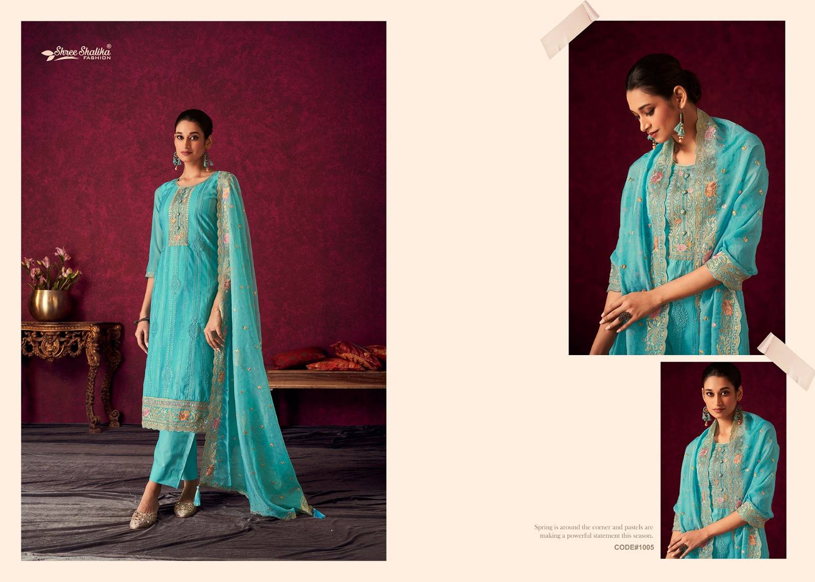 Insiya By Shree Shalika Fashion 1001 To 1006 Series Beautiful Festive Suits Colorful Stylish Fancy Casual Wear & Ethnic Wear Soft Organza Dresses At Wholesale Price