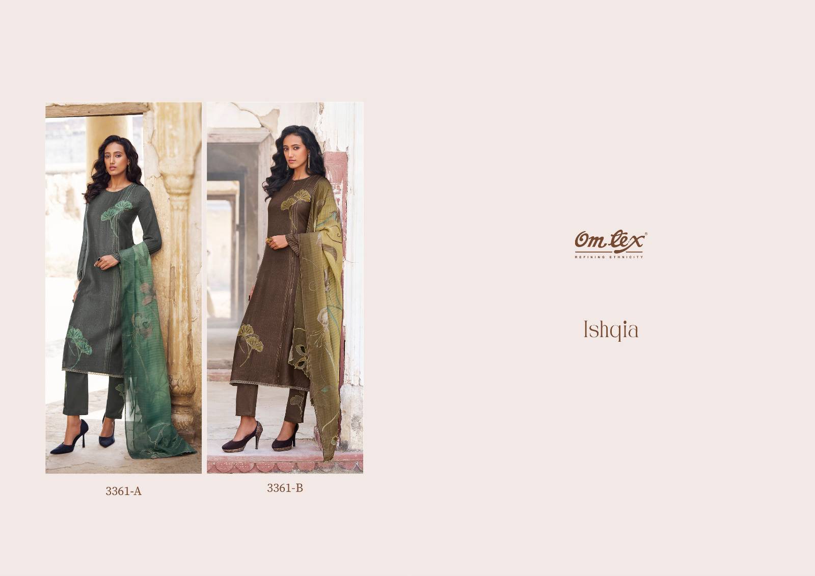 Ishqia By Om Tex 3361-A To 3361-B Series Beautiful Festive Suits Colorful Stylish Fancy Casual Wear & Ethnic Wear Silk Digital Prnt Dresses At Wholesale Price