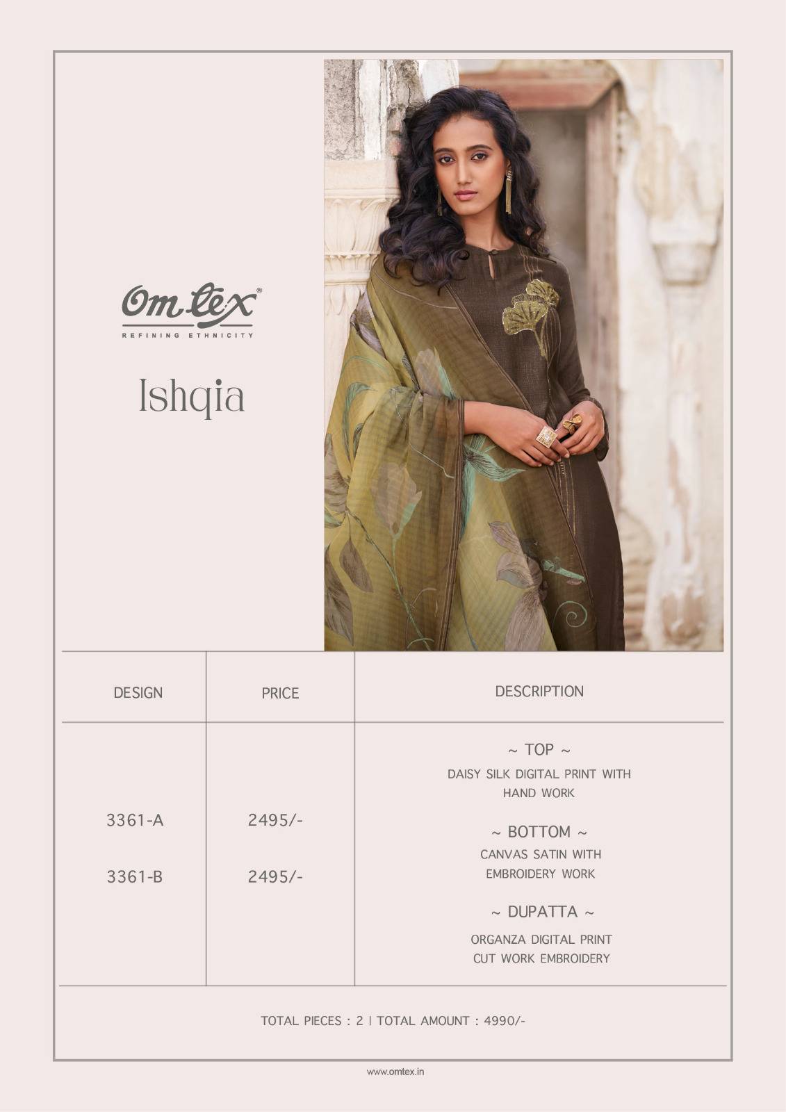 Ishqia By Om Tex 3361-A To 3361-B Series Beautiful Festive Suits Colorful Stylish Fancy Casual Wear & Ethnic Wear Silk Digital Prnt Dresses At Wholesale Price
