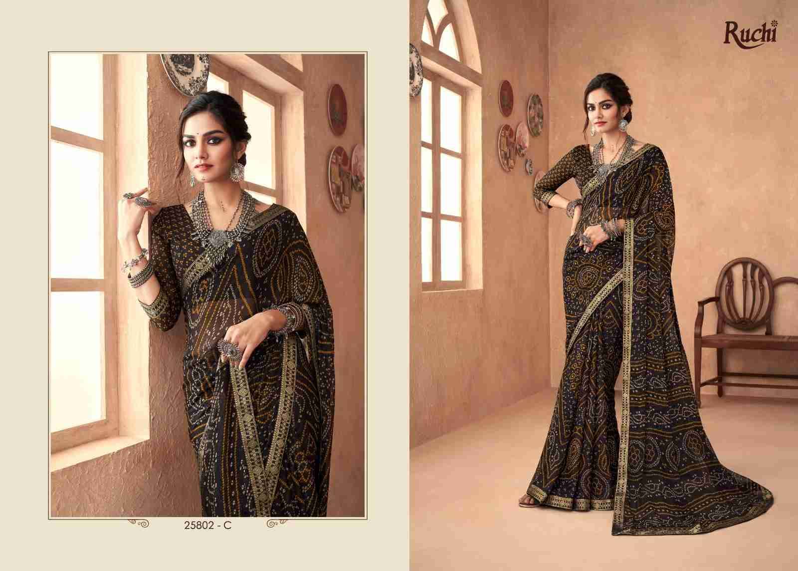 Simayaa Vol-18 By Ruchi Sarees 25801-A To 25803-D Series Indian Traditional Wear Collection Beautiful Stylish Fancy Colorful Party Wear & Occasional Wear Chiffon Sarees At Wholesale Price